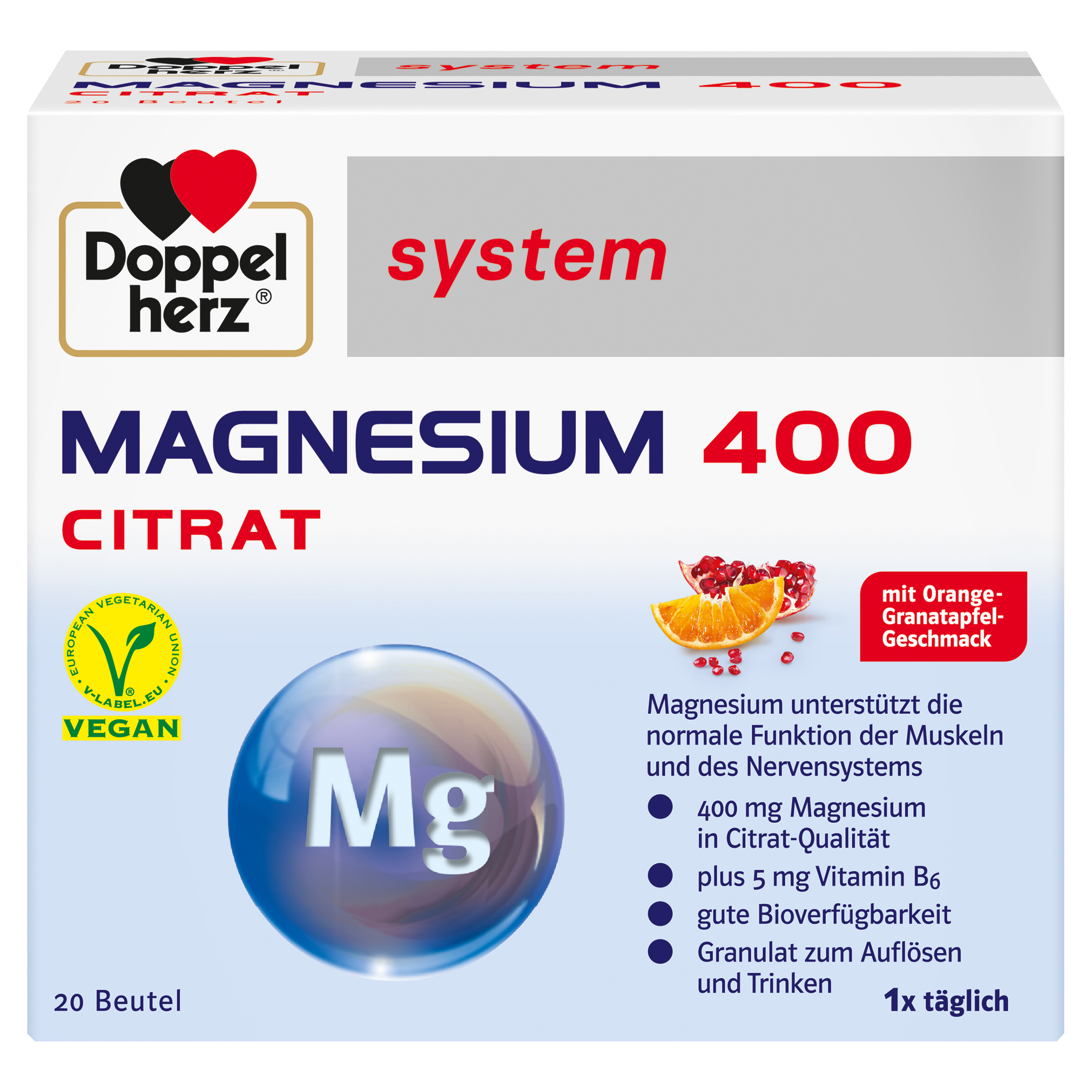 DOPPELHERZ Magnesium 400 Citrat system Granulat DOPPELHERZ Magnesium 400 Citrat system Granulat
