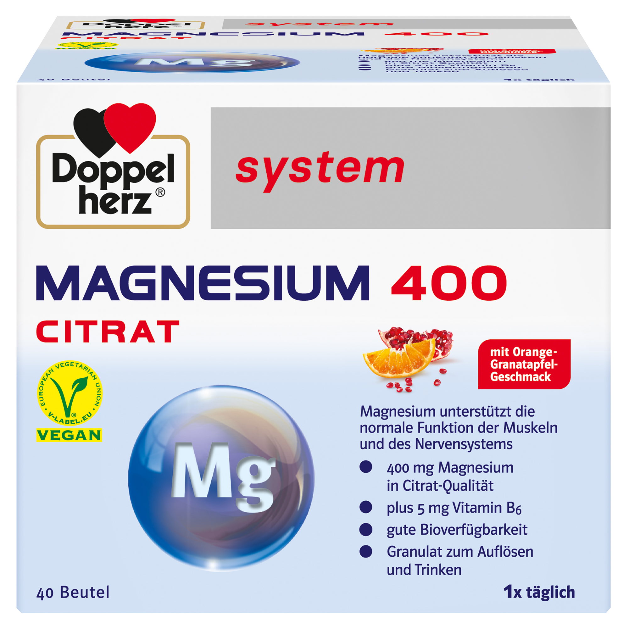 DOPPELHERZ Magnesium 400 Citrat system Granulat DOPPELHERZ Magnesium 400 Citrat system Granulat