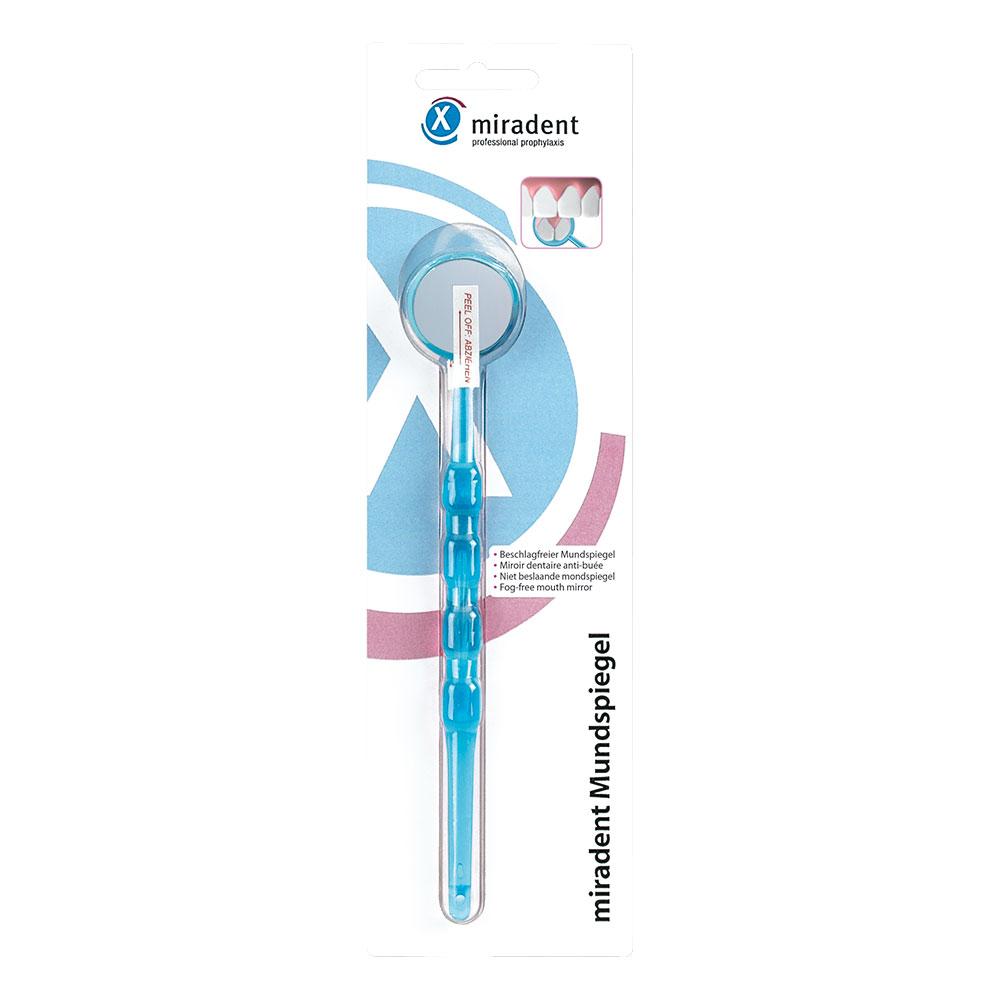 MIRADENT Mundspiegel beschlagsfrei blau transp. MIRADENT Mundspiegel beschlagsfrei blau transp.