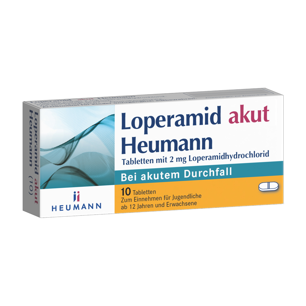 LOPERAMID akut Heumann Tabletten bei akutem Durchfall lactosefrei LOPERAMID akut Heumann Tabletten bei akutem Durchfall lactosefrei