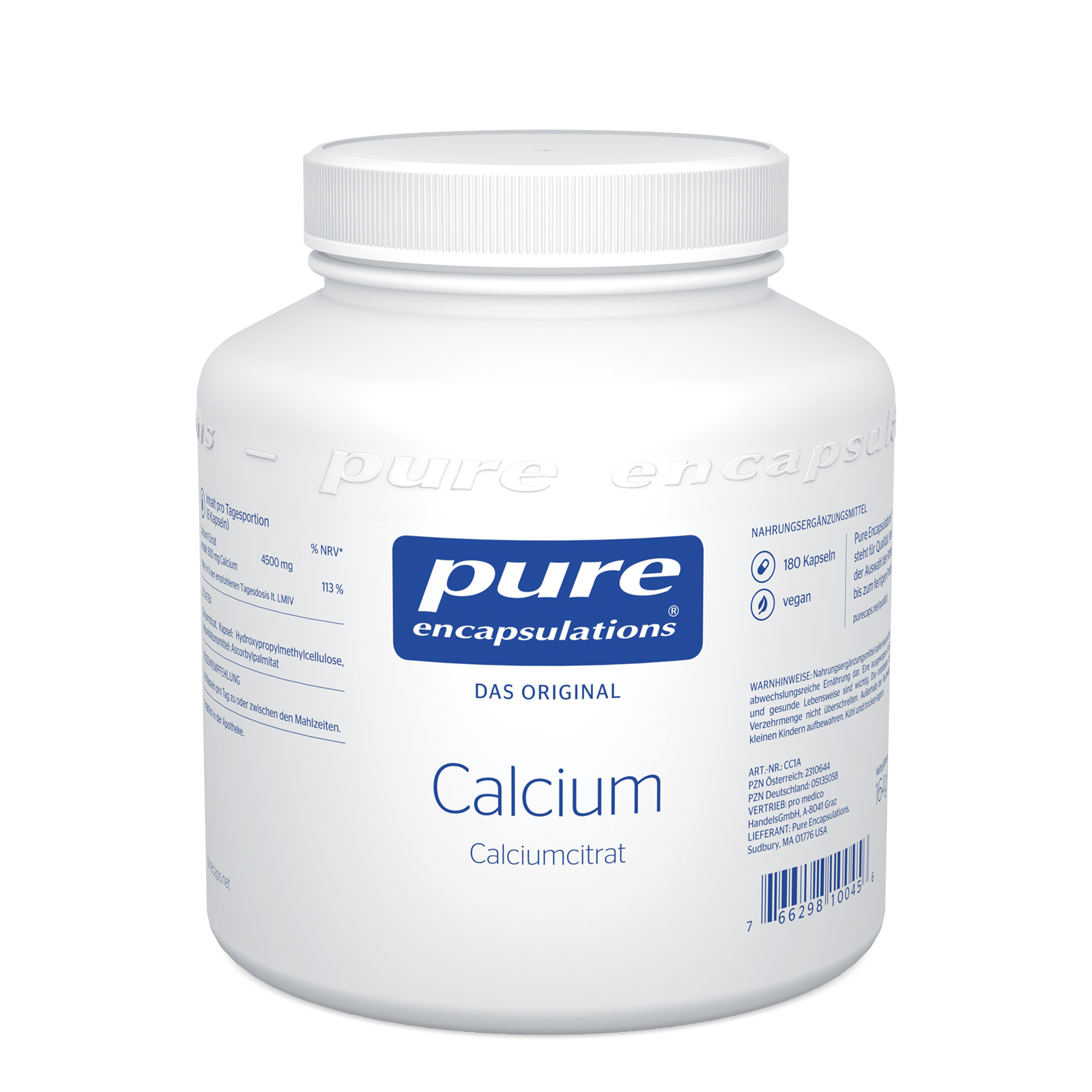 PURE ENCAPSULATIONS Calcium Calciumcitrat Kapseln PURE ENCAPSULATIONS Calcium Calciumcitrat Kapseln