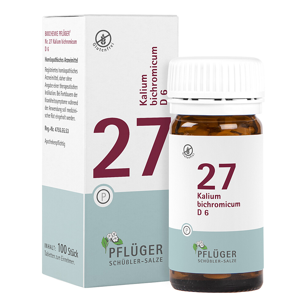 BIOCHEMIE Pflüger 27 Kalium bichromicum D 6 Tabl. BIOCHEMIE Pflüger 27 Kalium bichromicum D 6 Tabl.