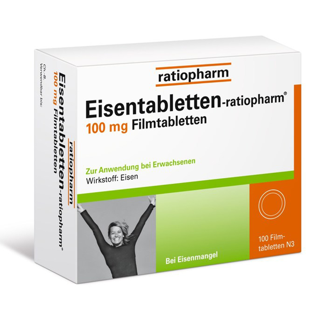 EISENTABLETTEN-ratiopharm 100 mg Filmtabletten EISENTABLETTEN-ratiopharm 100 mg Filmtabletten
