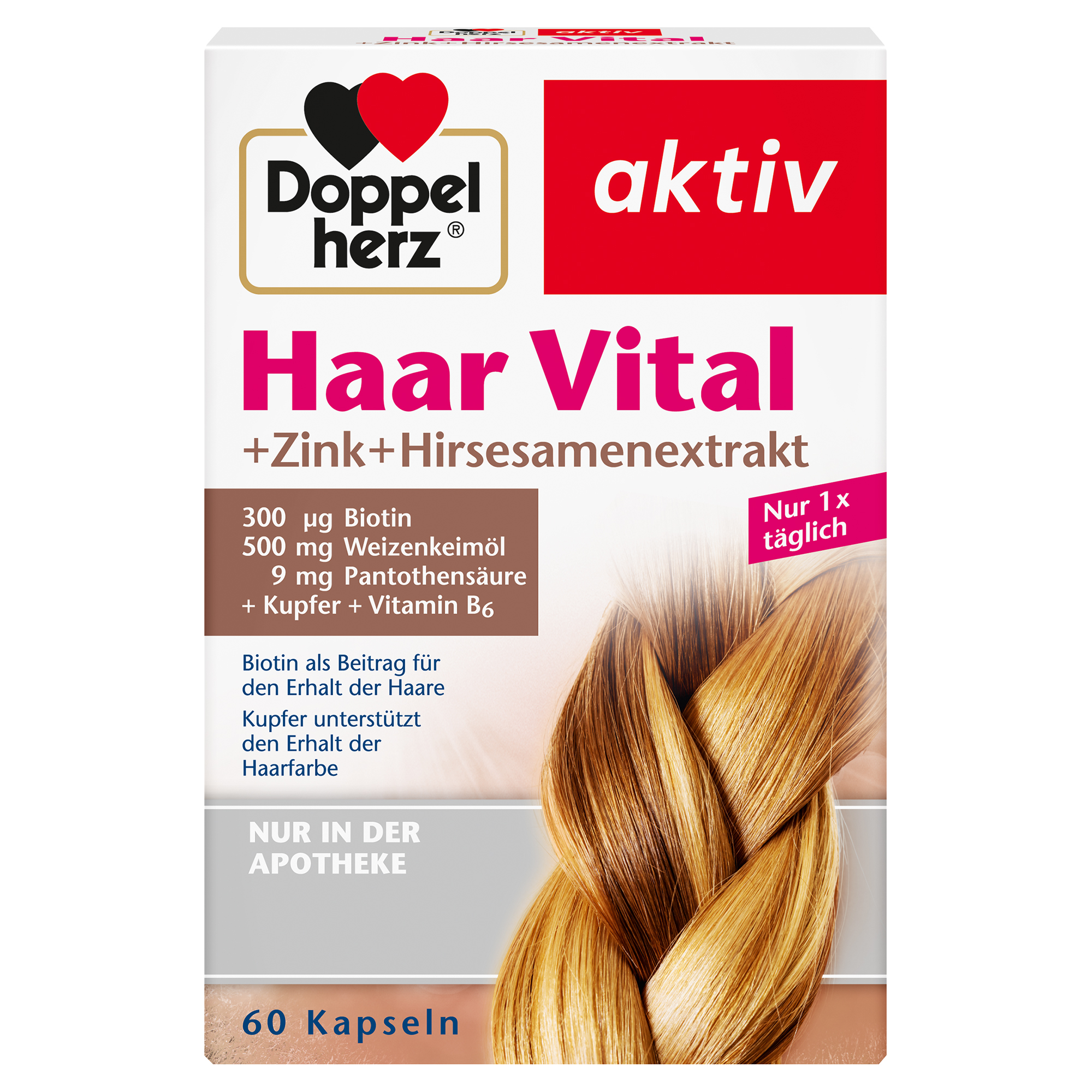 DOPPELHERZ Haar Vital+Zink+Hirseextrakt Kapseln DOPPELHERZ Haar Vital+Zink+Hirseextrakt Kapseln
