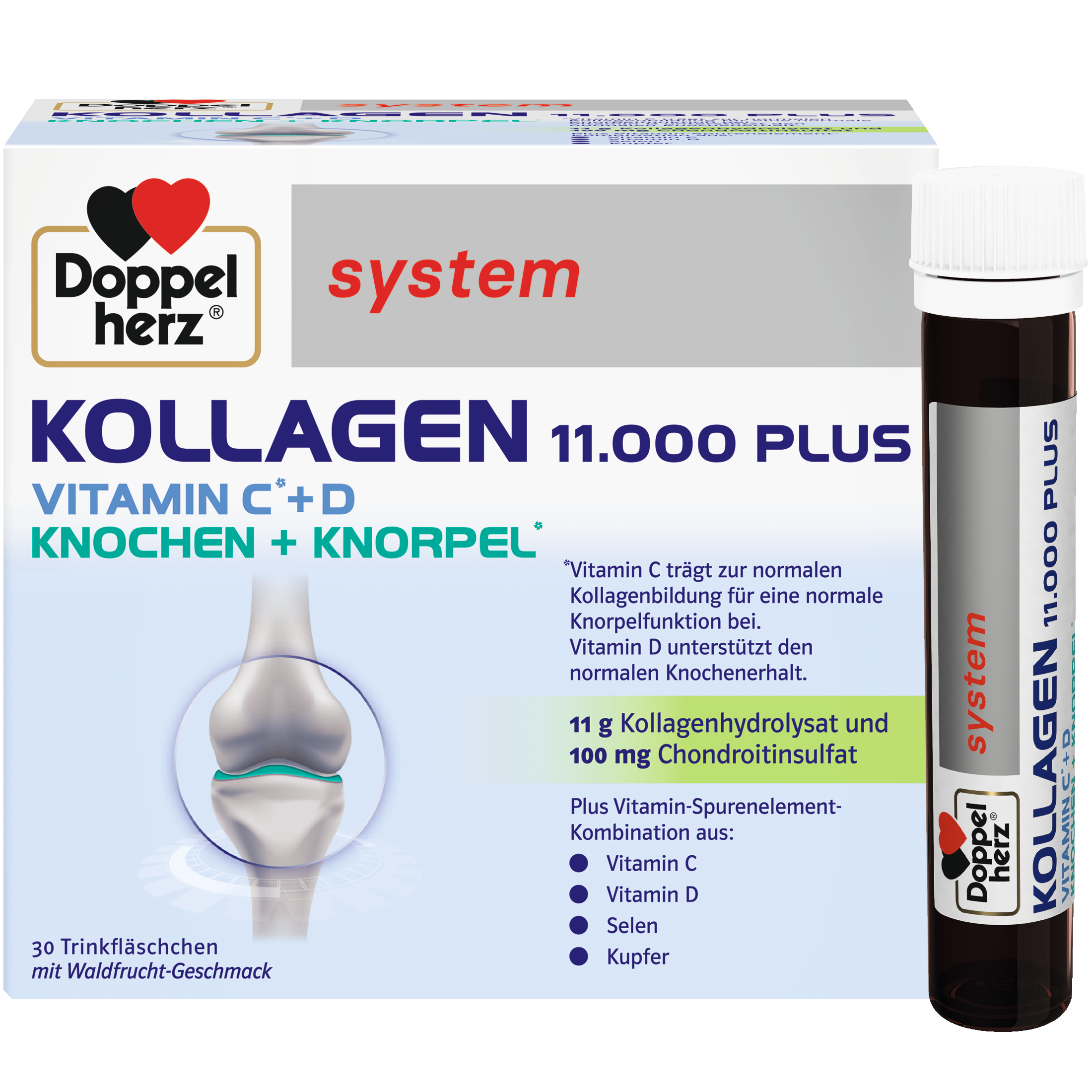 DOPPELHERZ Kollagen 11.000 Plus system 30 Trinkfläschchen DOPPELHERZ Kollagen 11.000 Plus system 30 Trinkfläschchen