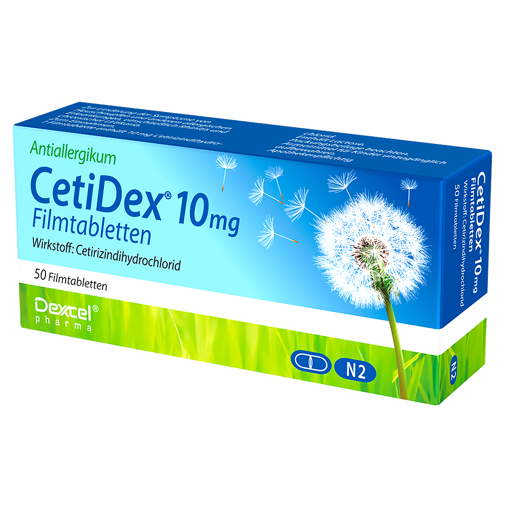 CETIDEX 10 mg Cetirizin Filmtabletten Antiallergikum CETIDEX 10 mg Cetirizin Filmtabletten Antiallergikum