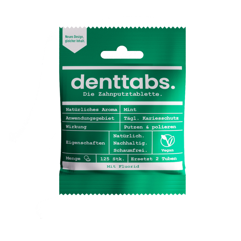DENTTABS Zahnputztabletten stevia-mint m.Fluorid DENTTABS Zahnputztabletten stevia-mint m.Fluorid