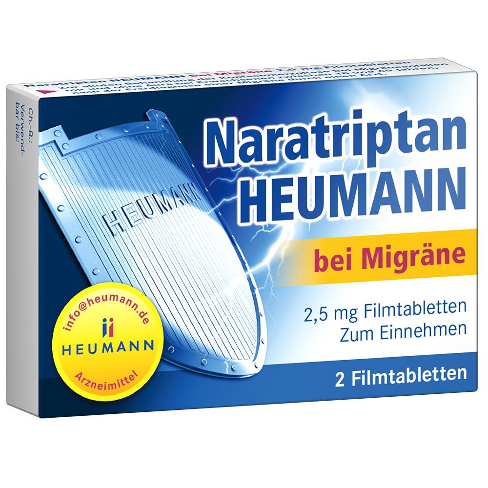 NARATRIPTAN Heumann bei Migräne 2,5 mg Filmtabl. NARATRIPTAN Heumann bei Migräne 2,5 mg Filmtabl.