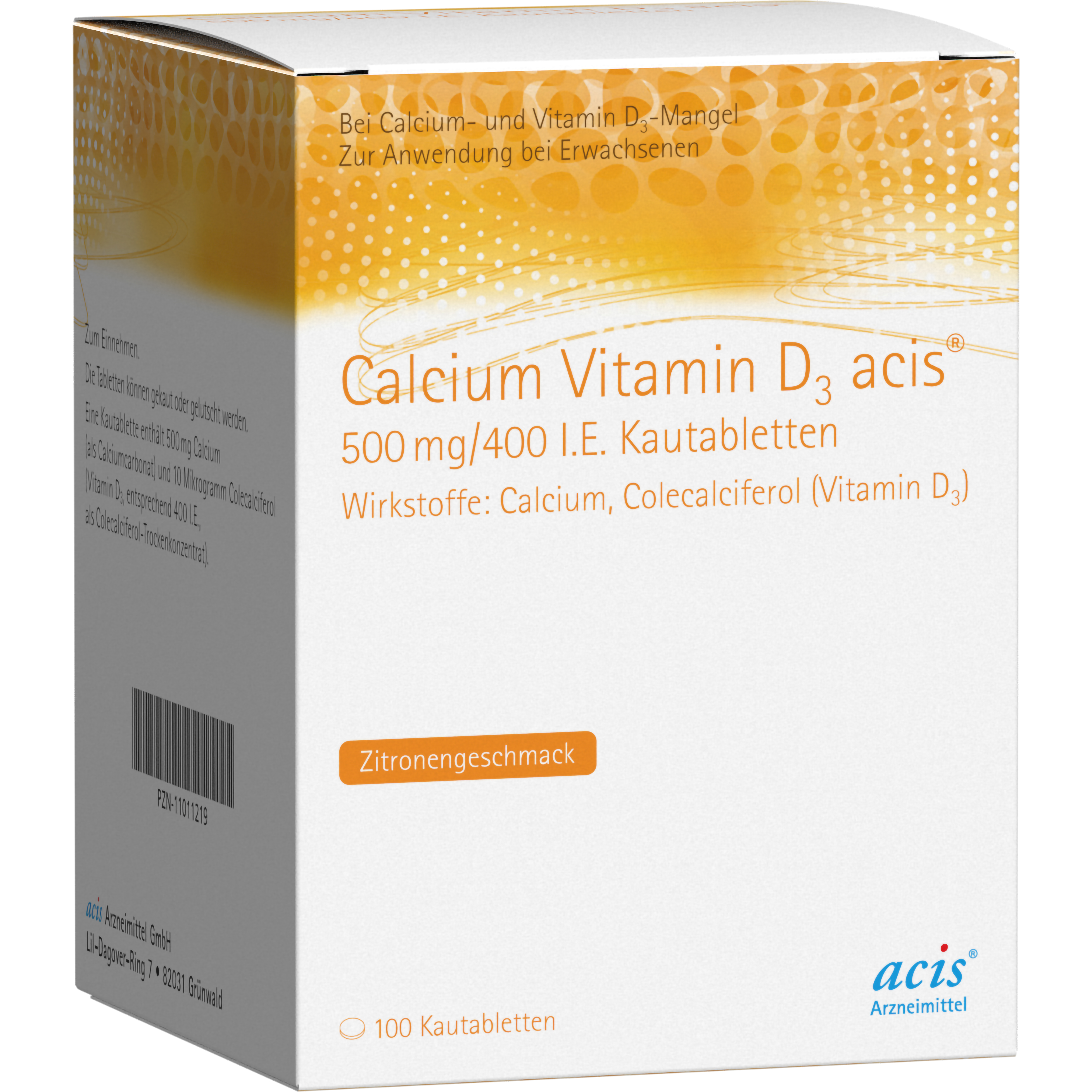 CALCIUM VITAMIN D3 acis 500 mg/400 I.E. Kautabl. CALCIUM VITAMIN D3 acis 500 mg/400 I.E. Kautabl.