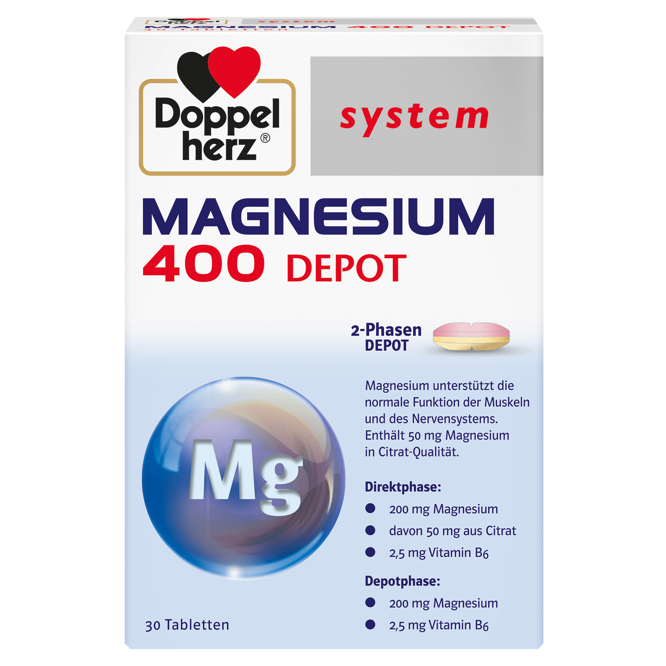 DOPPELHERZ Magnesium 400 Depot system Tabletten DOPPELHERZ Magnesium 400 Depot system Tabletten