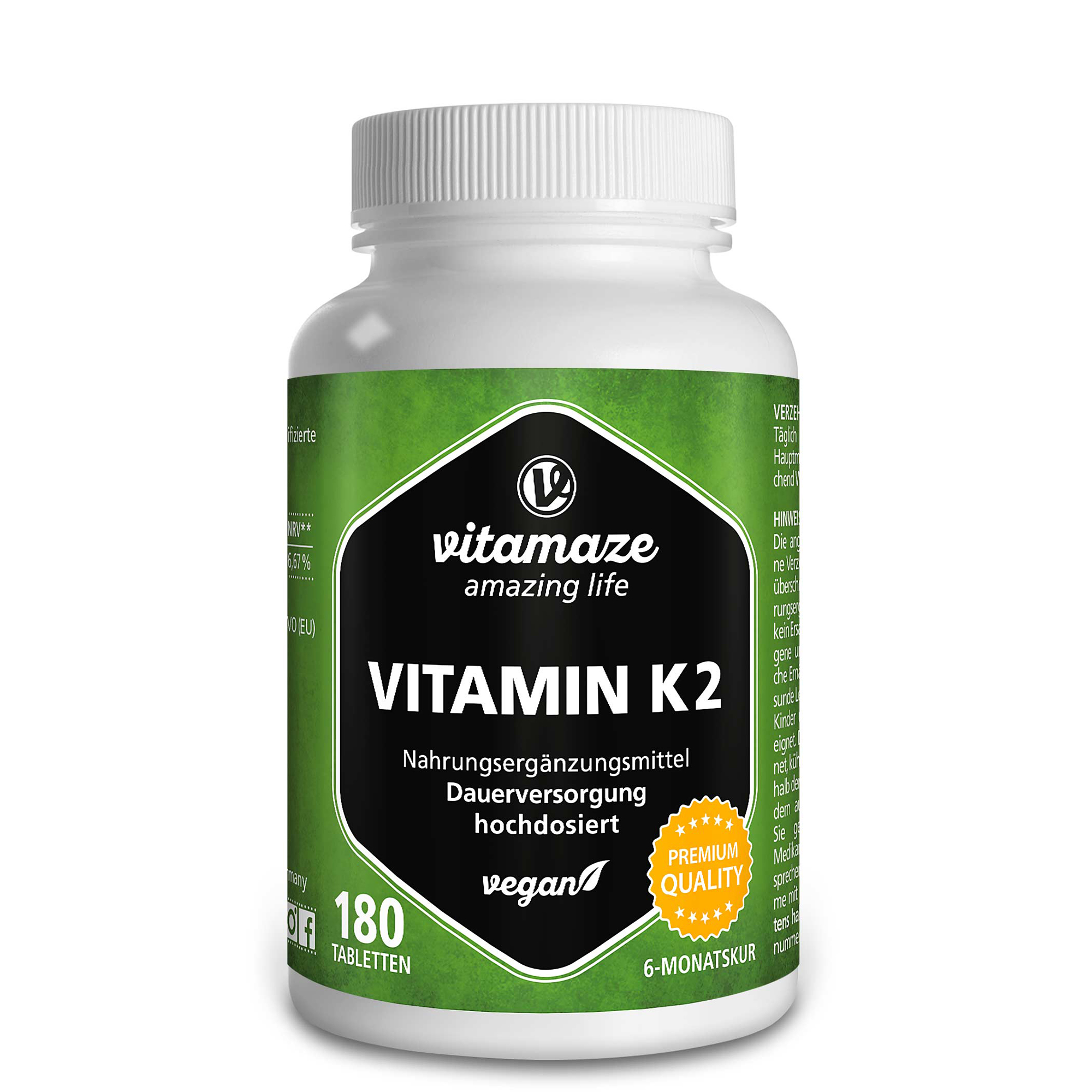 VITAMIN K2 200 μg hochdosiert vegan Tabletten VITAMIN K2 200 μg hochdosiert vegan Tabletten
