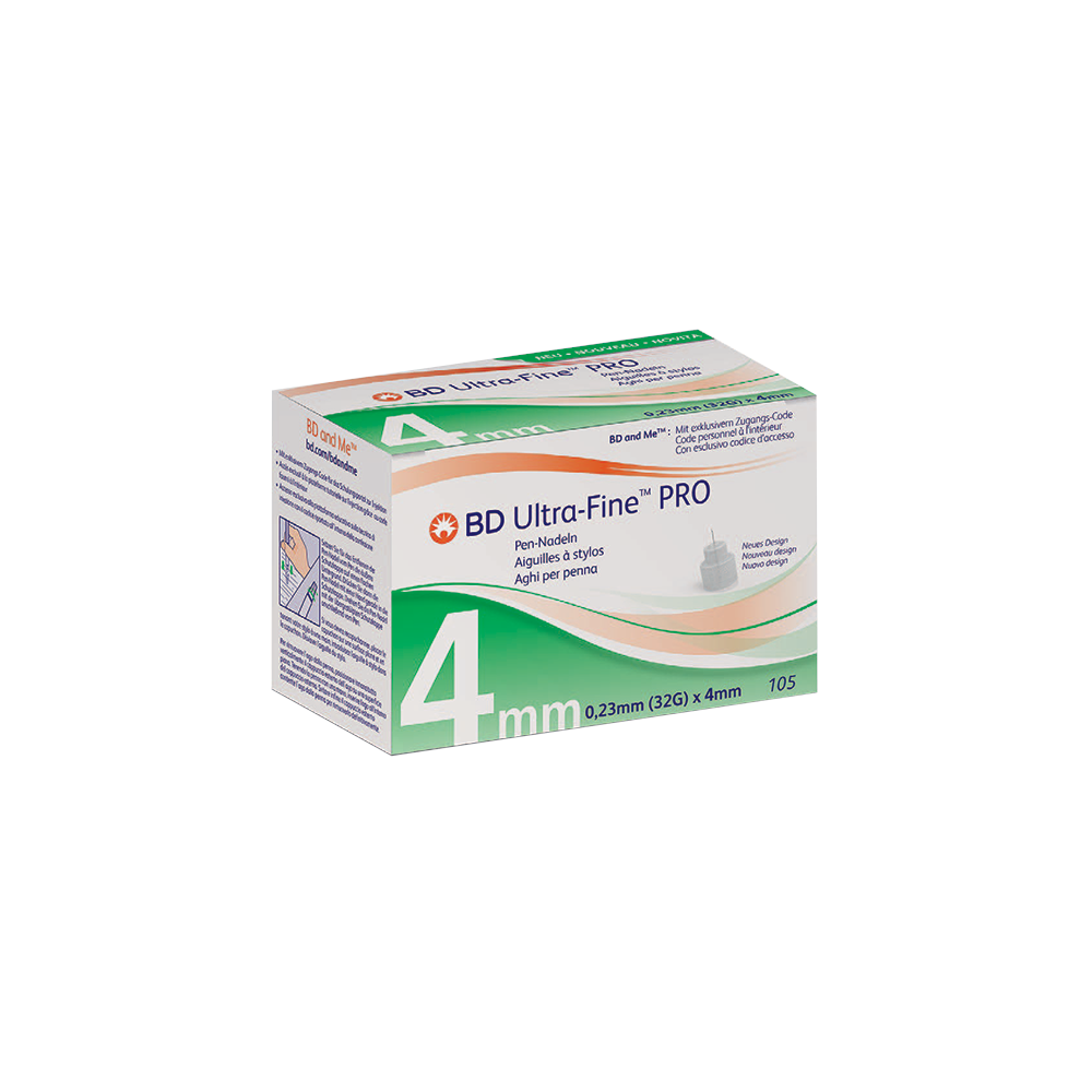 BD ULTRA-FINE PRO Pen-Nadeln 4 mm 32 G 0,23 mm BD ULTRA-FINE PRO Pen-Nadeln 4 mm 32 G 0,23 mm