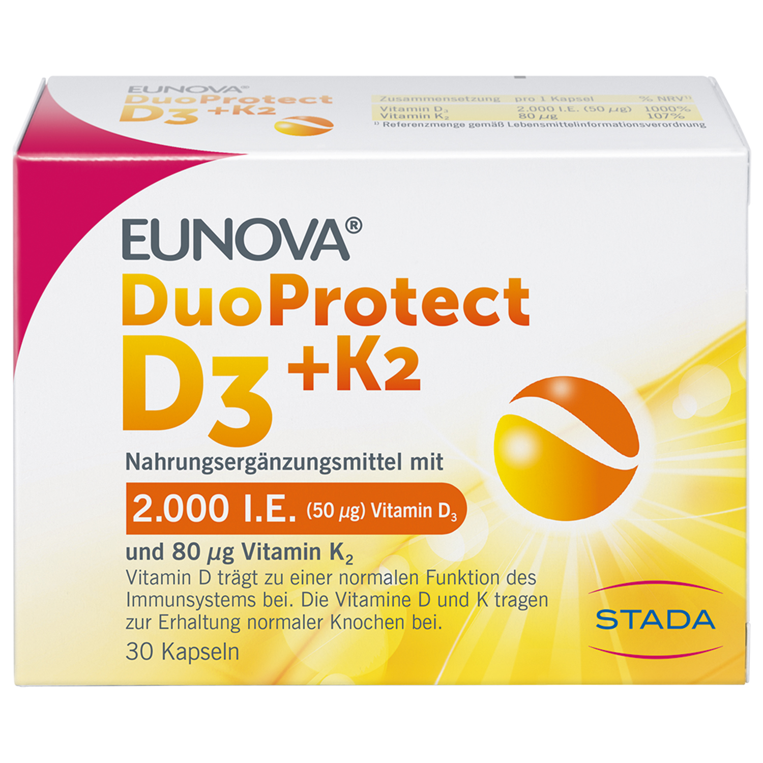 EUNOVA DuoProtect D3+K2 2000 I.E./80 μg Kapseln EUNOVA DuoProtect D3+K2 2000 I.E./80 μg Kapseln