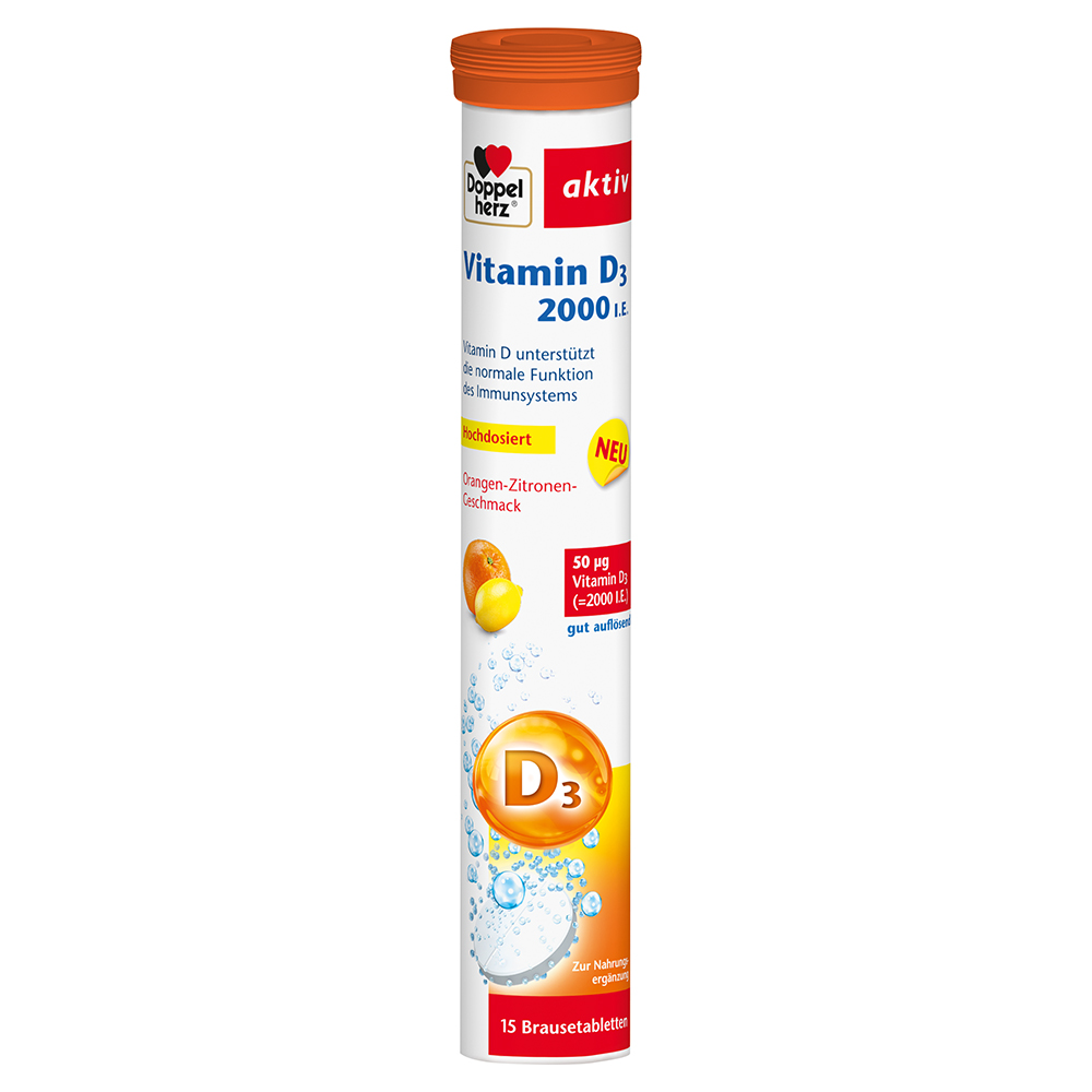 DOPPELHERZ Vitamin D3 2000 I.E. Brausetabletten DOPPELHERZ Vitamin D3 2000 I.E. Brausetabletten