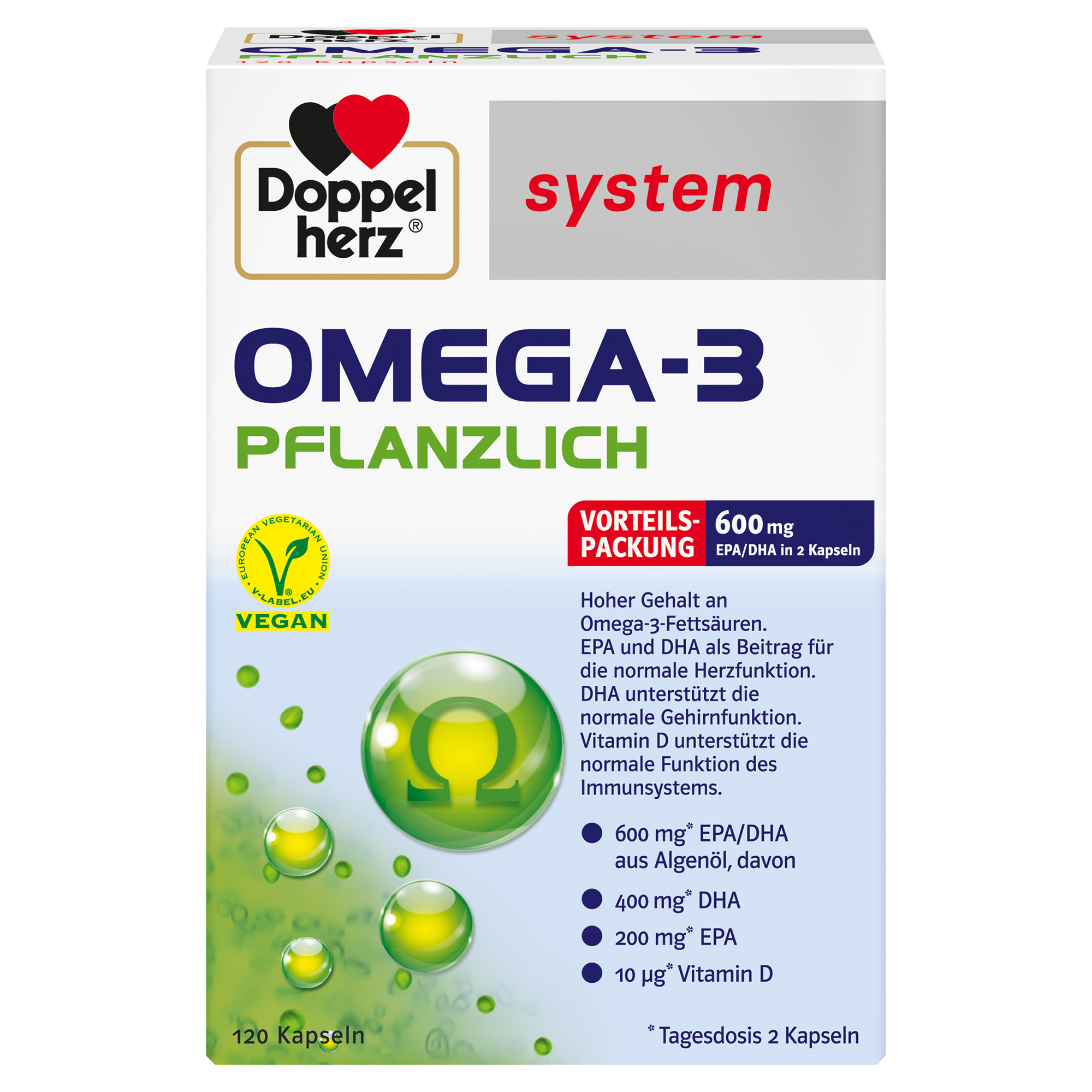 DOPPELHERZ Omega-3 pflanzlich system Kapseln DOPPELHERZ Omega-3 pflanzlich system Kapseln