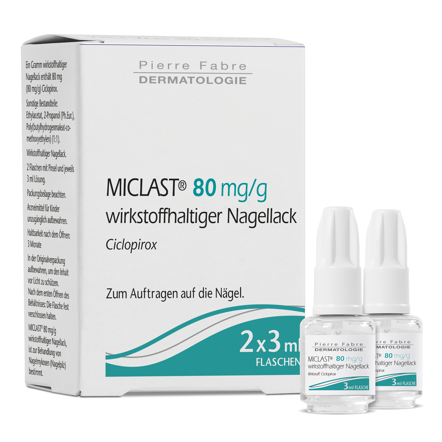 MICLAST® 80 mg/g wirkstoffhaltiger Nagellack gegen Nagelpilz 2x3ml MICLAST® 80 mg/g wirkstoffhaltiger Nagellack gegen Nagelpilz 2x3ml