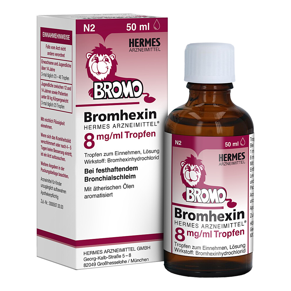 BROMHEXIN Hermes Arzneimittel 8 mg/ml Tropfen BROMHEXIN Hermes Arzneimittel 8 mg/ml Tropfen