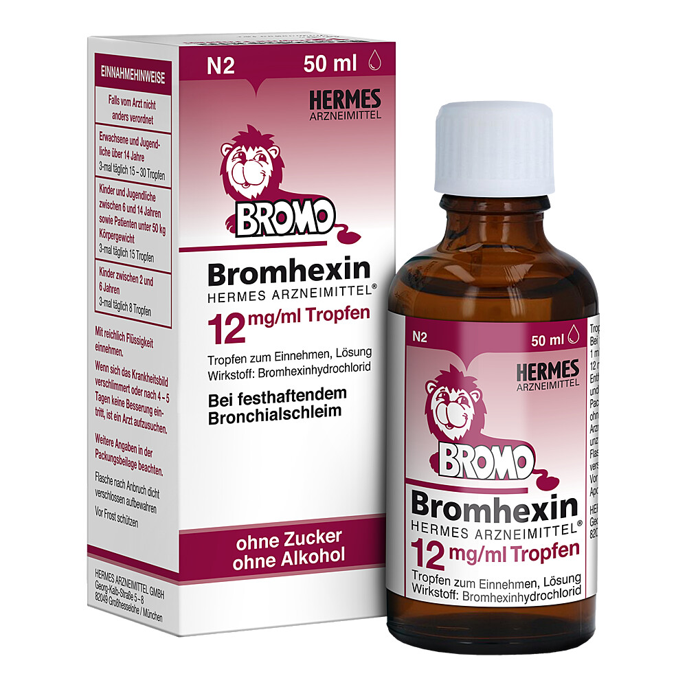 BROMHEXIN Hermes Arzneimittel 12 mg/ml Tropfen BROMHEXIN Hermes Arzneimittel 12 mg/ml Tropfen