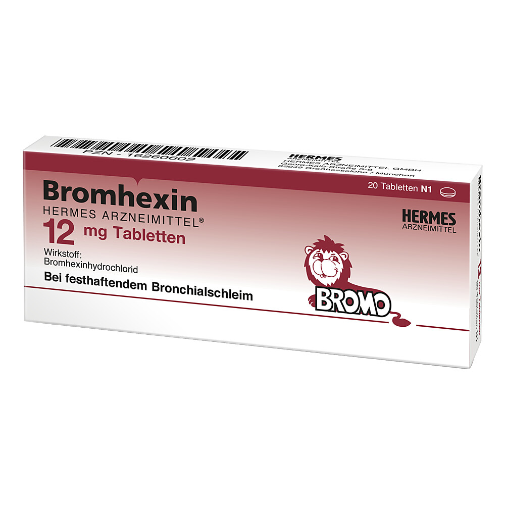 BROMHEXIN Hermes Arzneimittel 12 mg Tabletten BROMHEXIN Hermes Arzneimittel 12 mg Tabletten
