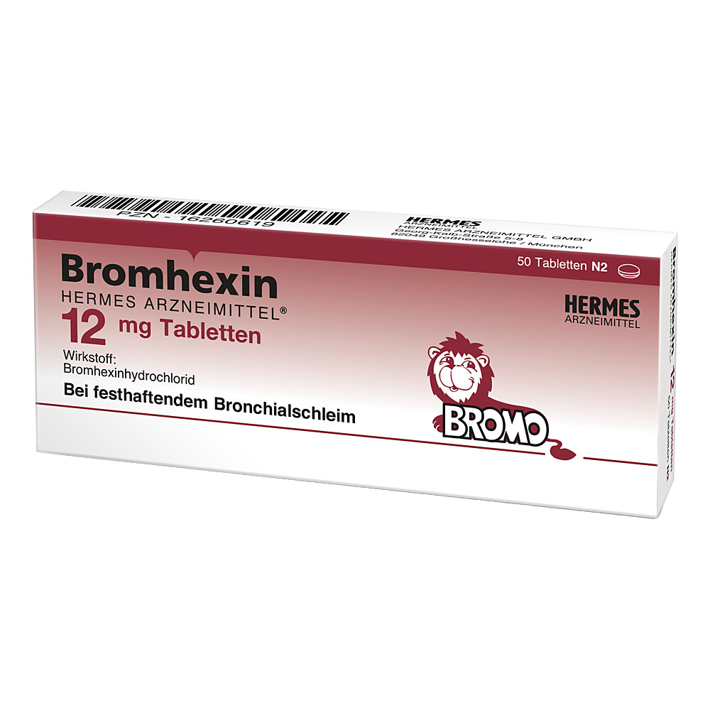 BROMHEXIN Hermes Arzneimittel 12 mg Tabletten BROMHEXIN Hermes Arzneimittel 12 mg Tabletten