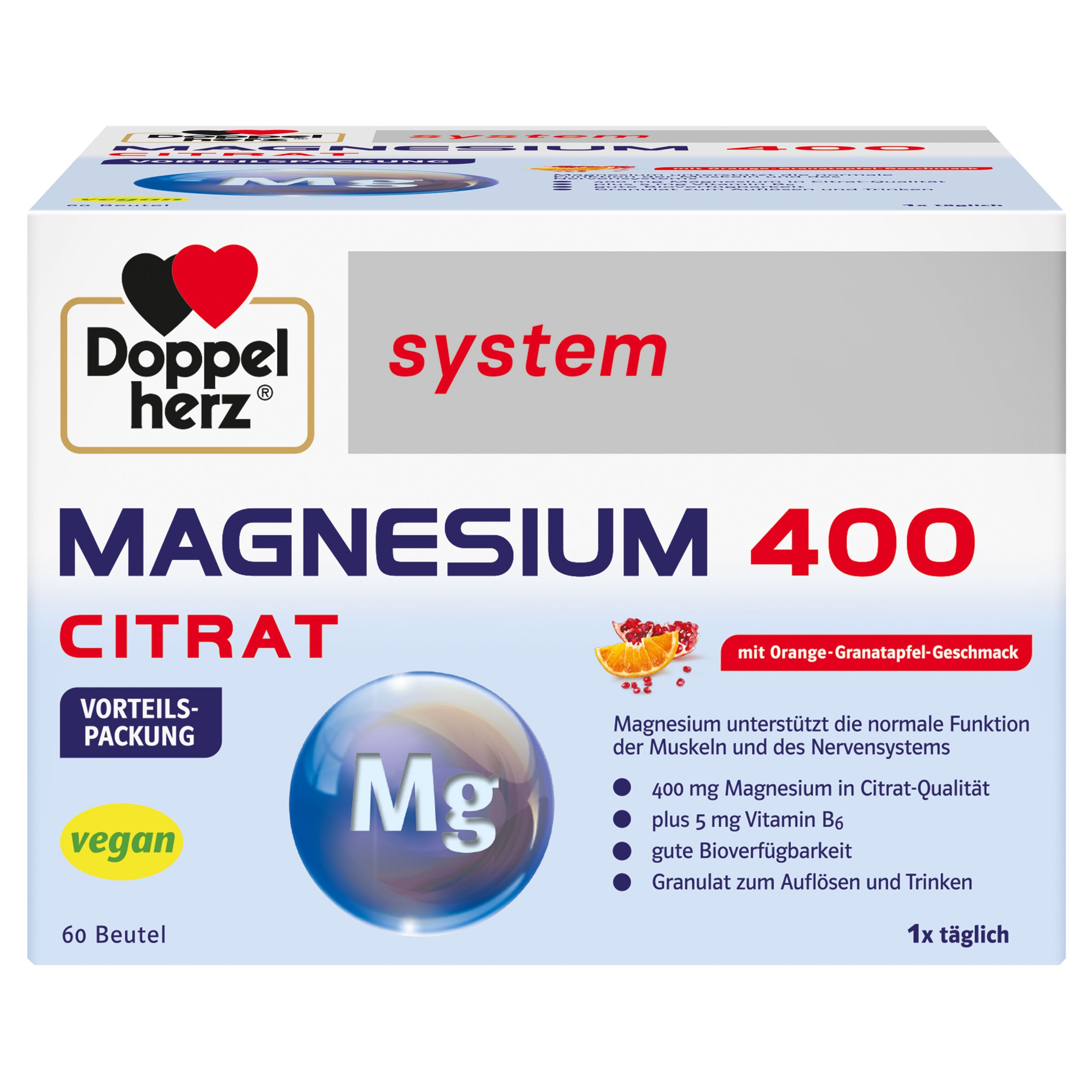 DOPPELHERZ Magnesium 400 Citrat system Granulat DOPPELHERZ Magnesium 400 Citrat system Granulat