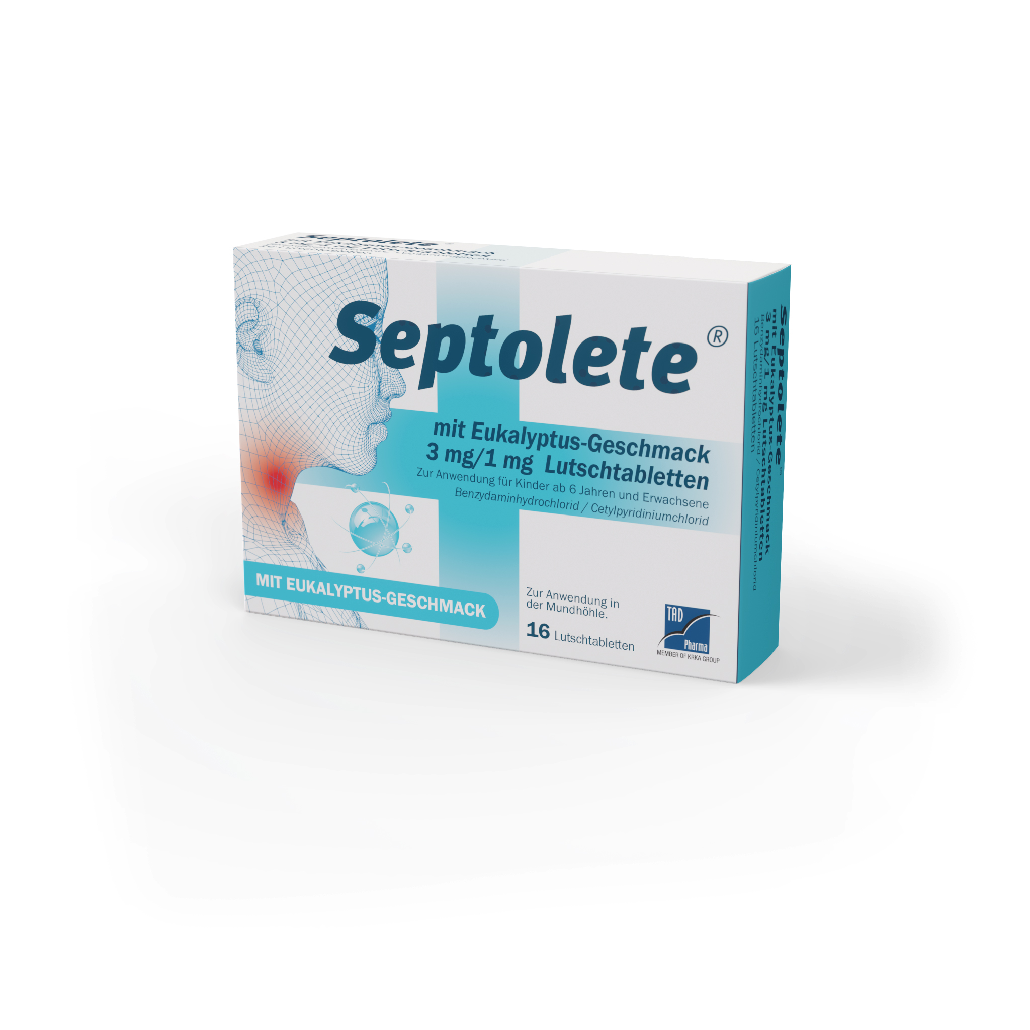 SEPTOLETE mit Eukalyptus-Geschmack 3mg/1mg Lut.-T. SEPTOLETE mit Eukalyptus-Geschmack 3mg/1mg Lut.-T.