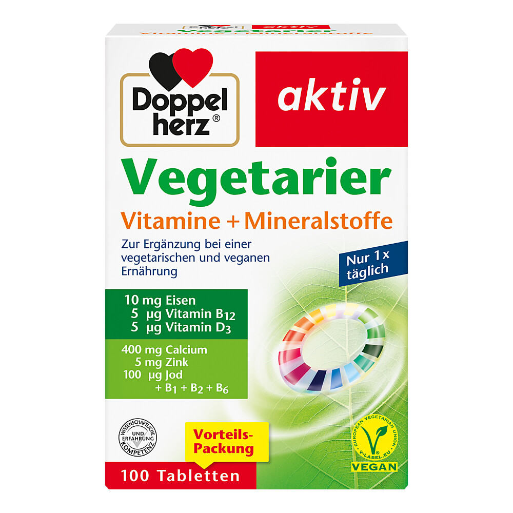 DOPPELHERZ Vegetarier Vitamine+Mineralstoffe aktiv DOPPELHERZ Vegetarier Vitamine+Mineralstoffe aktiv
