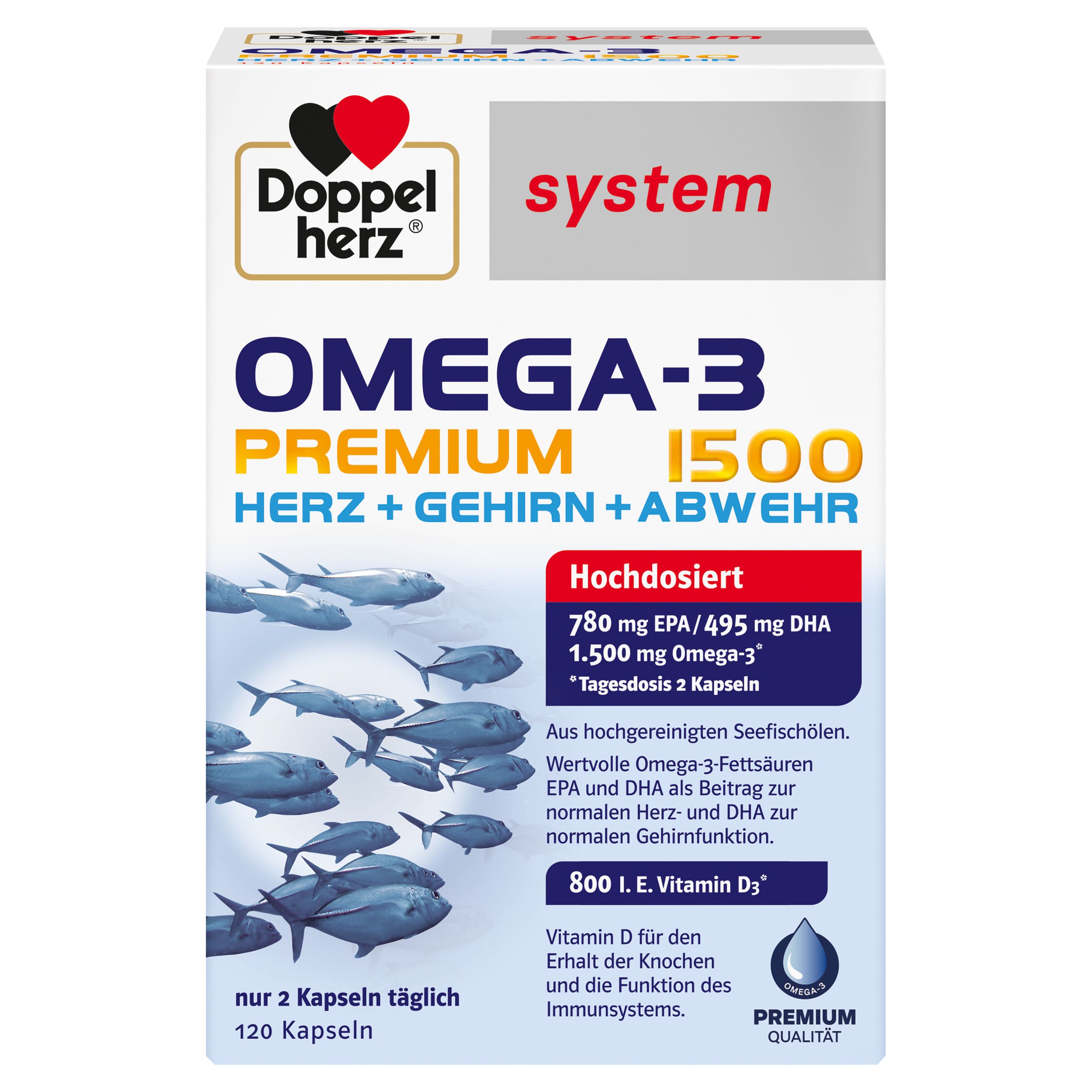 DOPPELHERZ Omega-3 Premium 1500 system Kapseln DOPPELHERZ Omega-3 Premium 1500 system Kapseln