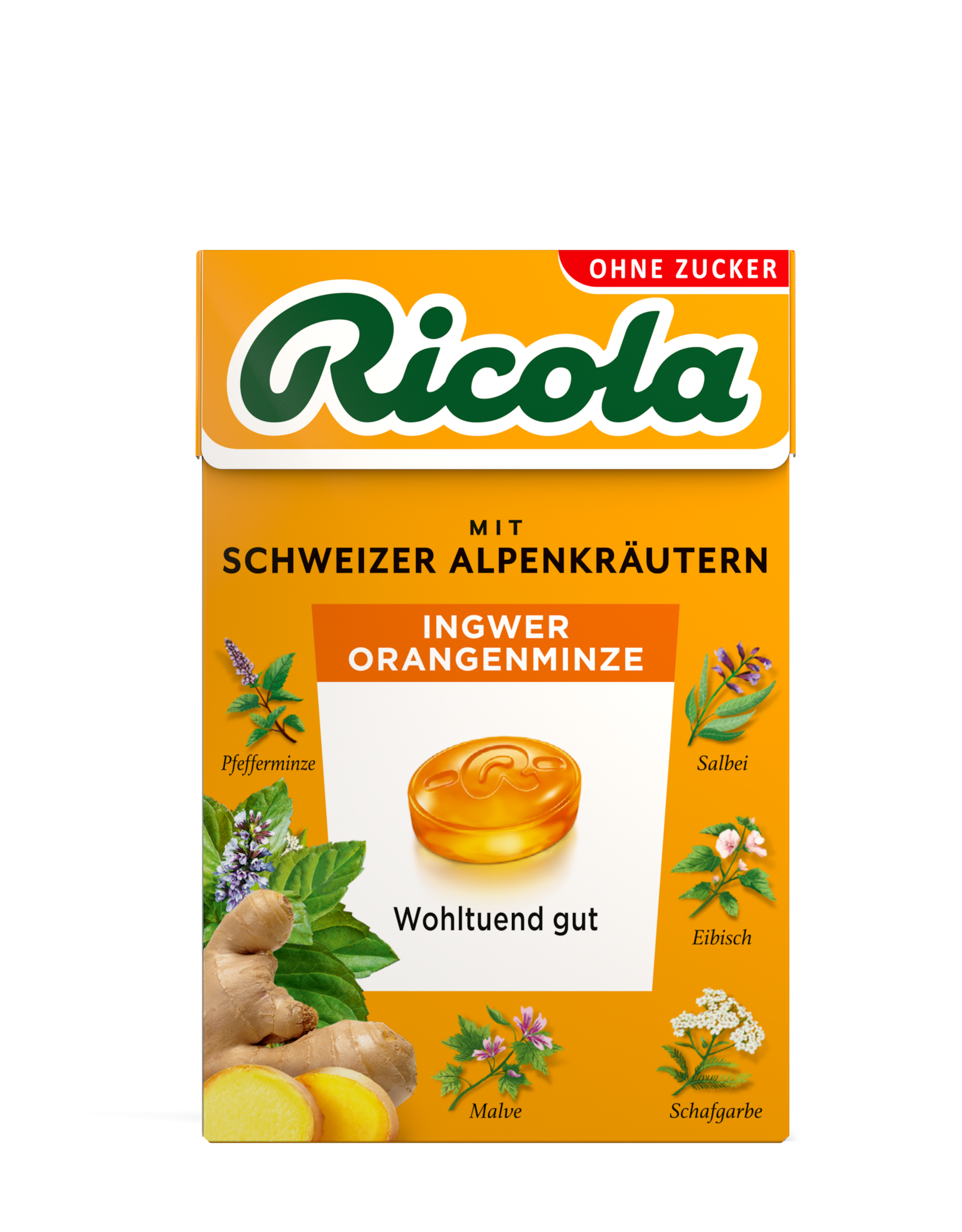 RICOLA o.Z.Box Ingwer Orangenminze Bonbons RICOLA o.Z.Box Ingwer Orangenminze Bonbons