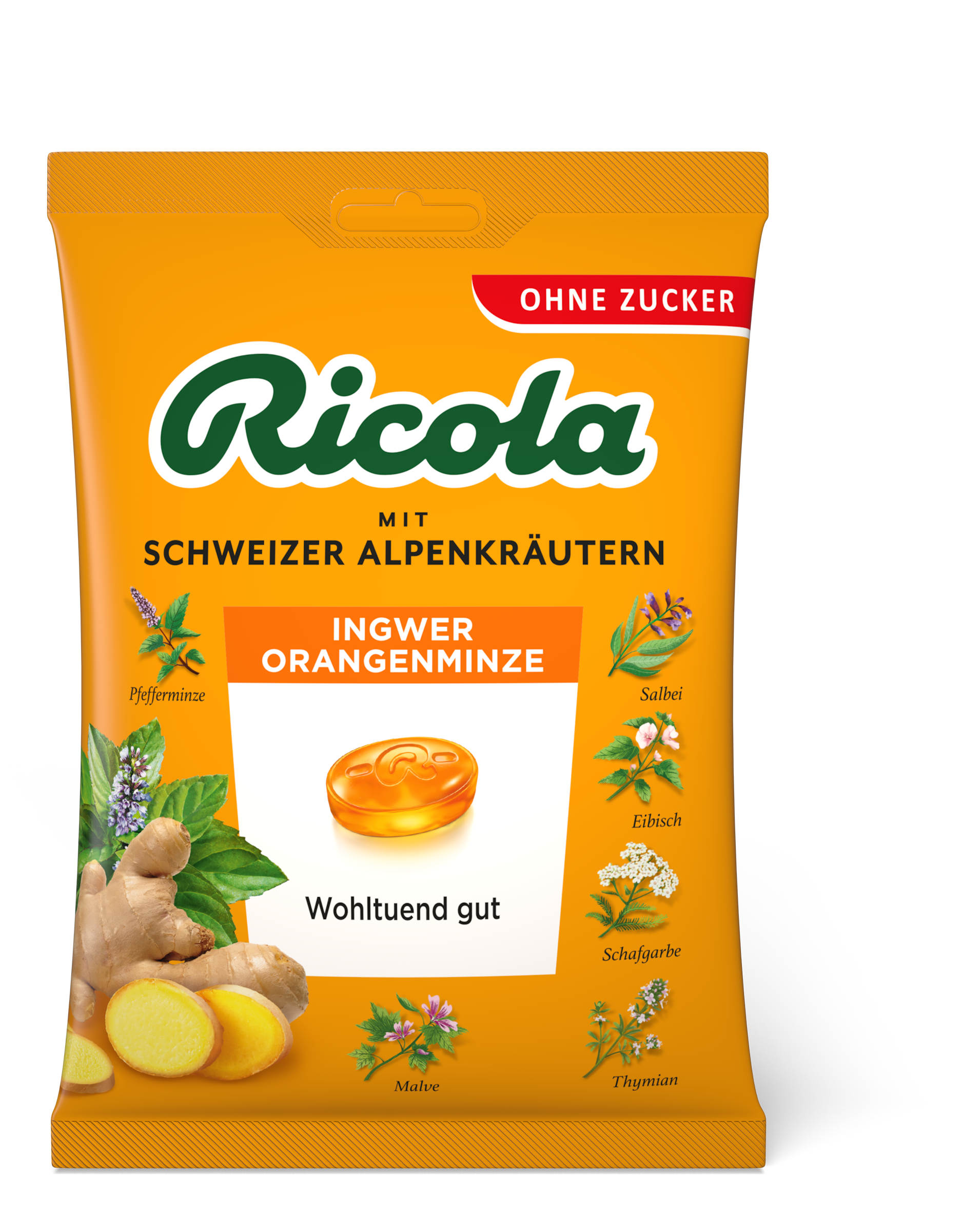 RICOLA o.Z.Beutel Ingwer Orangenminze Bonbons RICOLA o.Z.Beutel Ingwer Orangenminze Bonbons