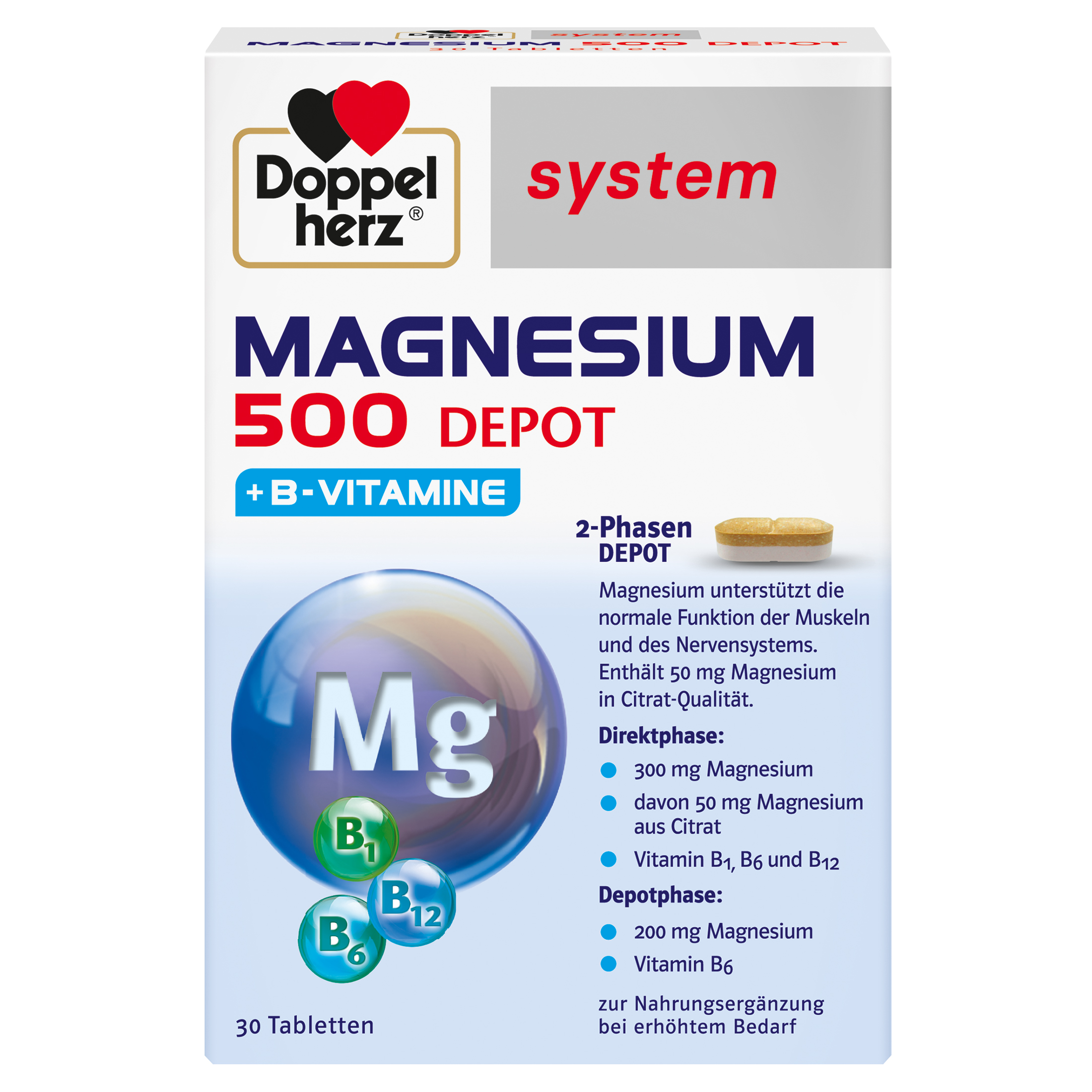 DOPPELHERZ Magnesium 500 Depot system Tabletten DOPPELHERZ Magnesium 500 Depot system Tabletten