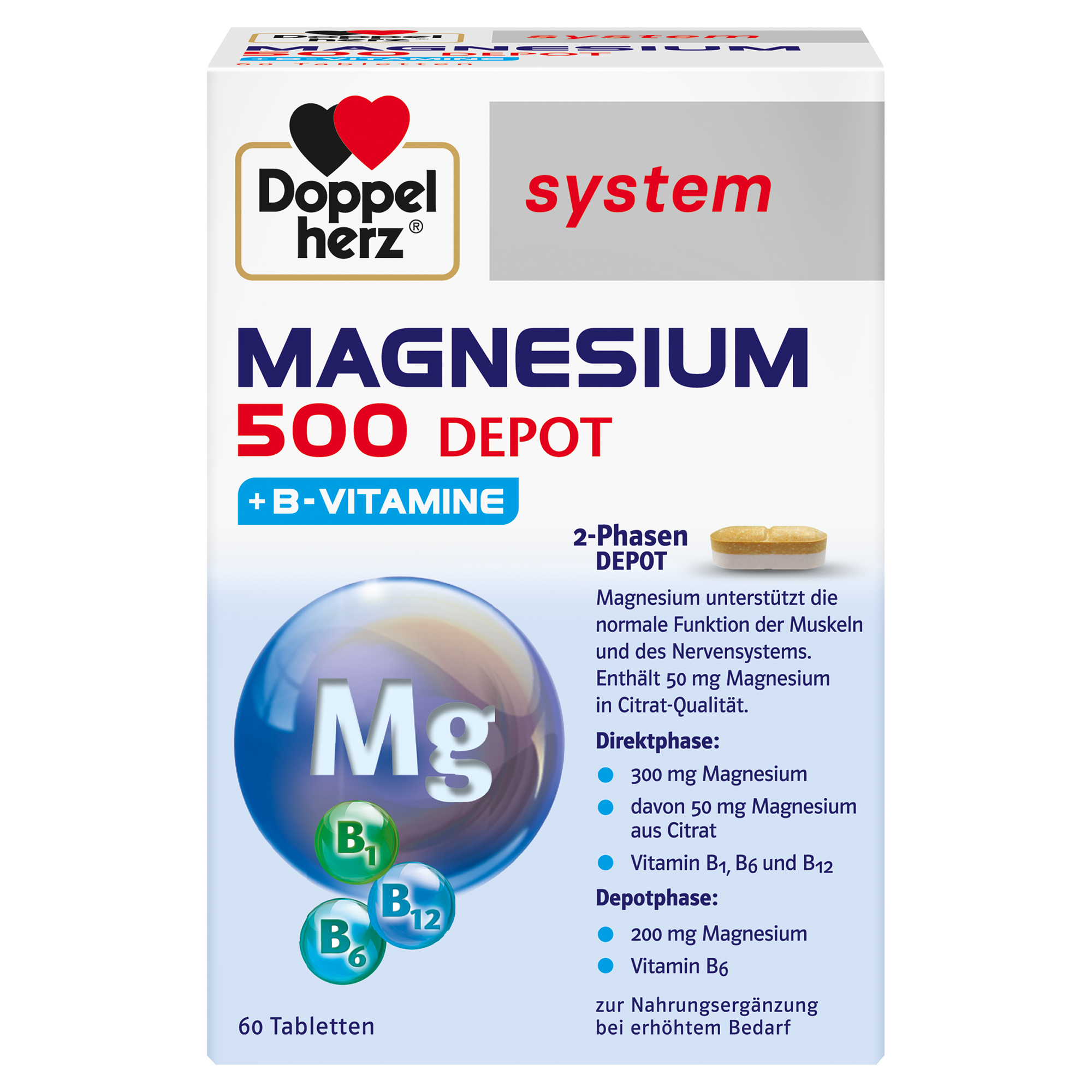 DOPPELHERZ Magnesium 500 Depot system Tabletten DOPPELHERZ Magnesium 500 Depot system Tabletten