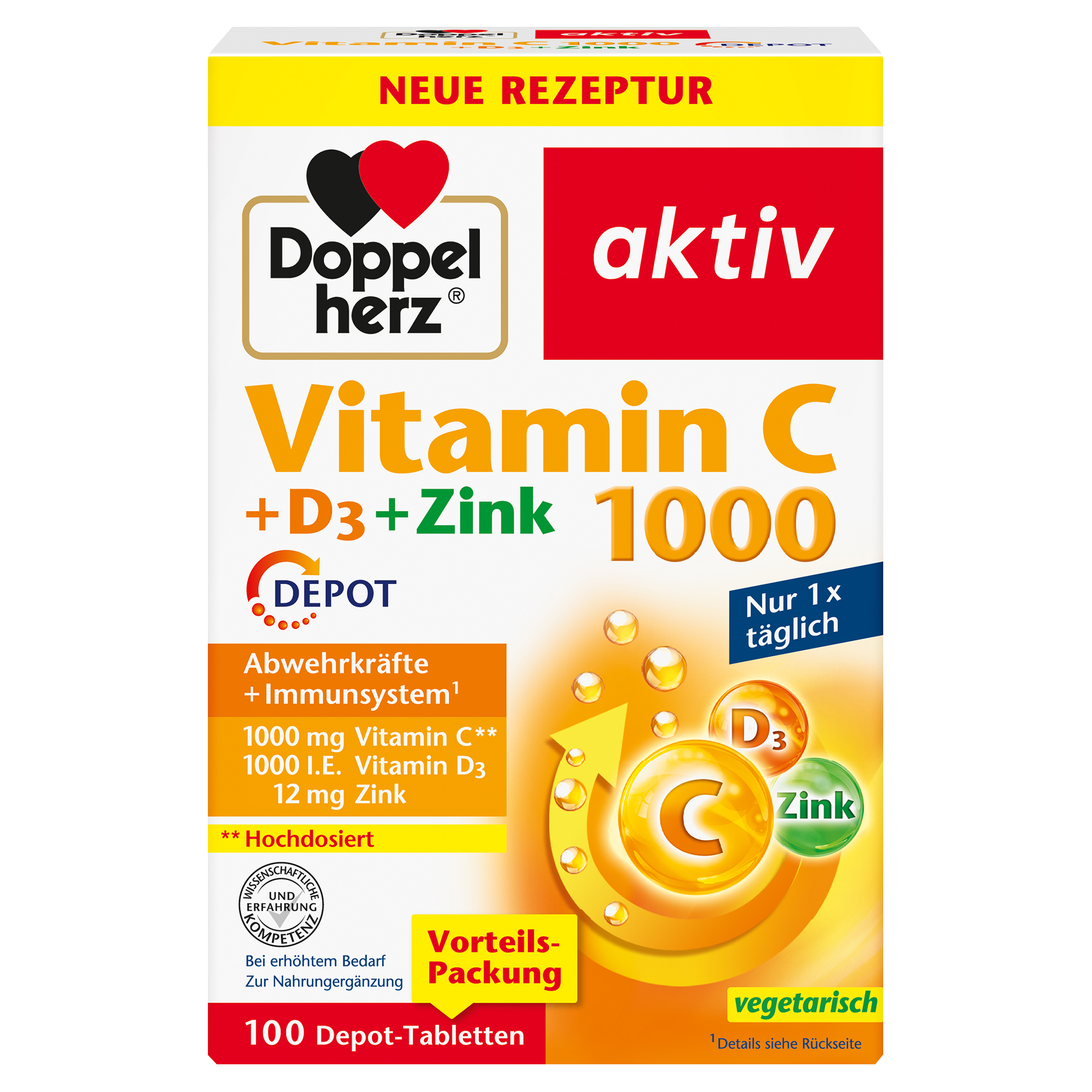 DOPPELHERZ Vitamin C 1000+D3+Zink Depot Tabletten DOPPELHERZ Vitamin C 1000+D3+Zink Depot Tabletten