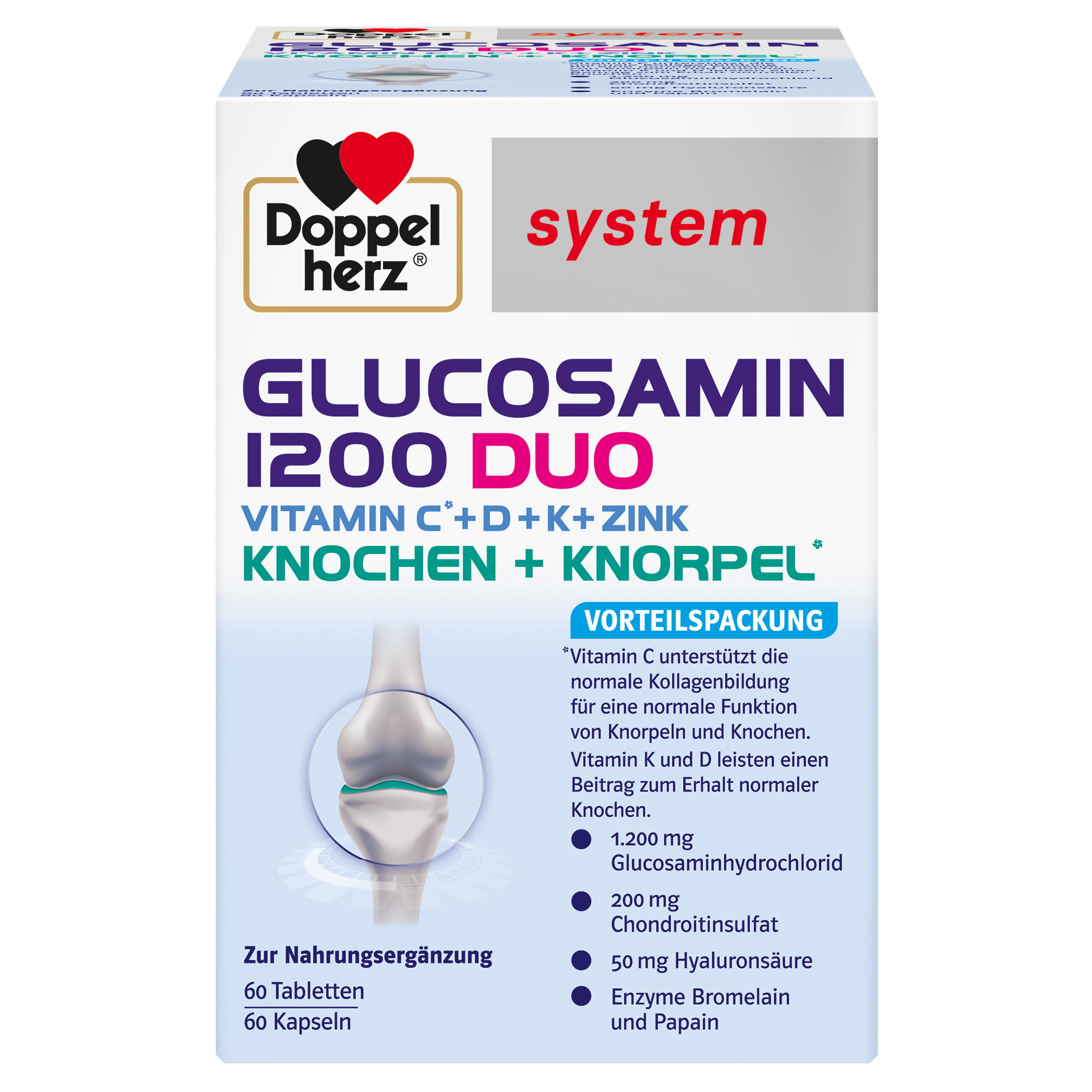 DOPPELHERZ Glucosamin 1200 Duo system Kombipackung DOPPELHERZ Glucosamin 1200 Duo system Kombipackung