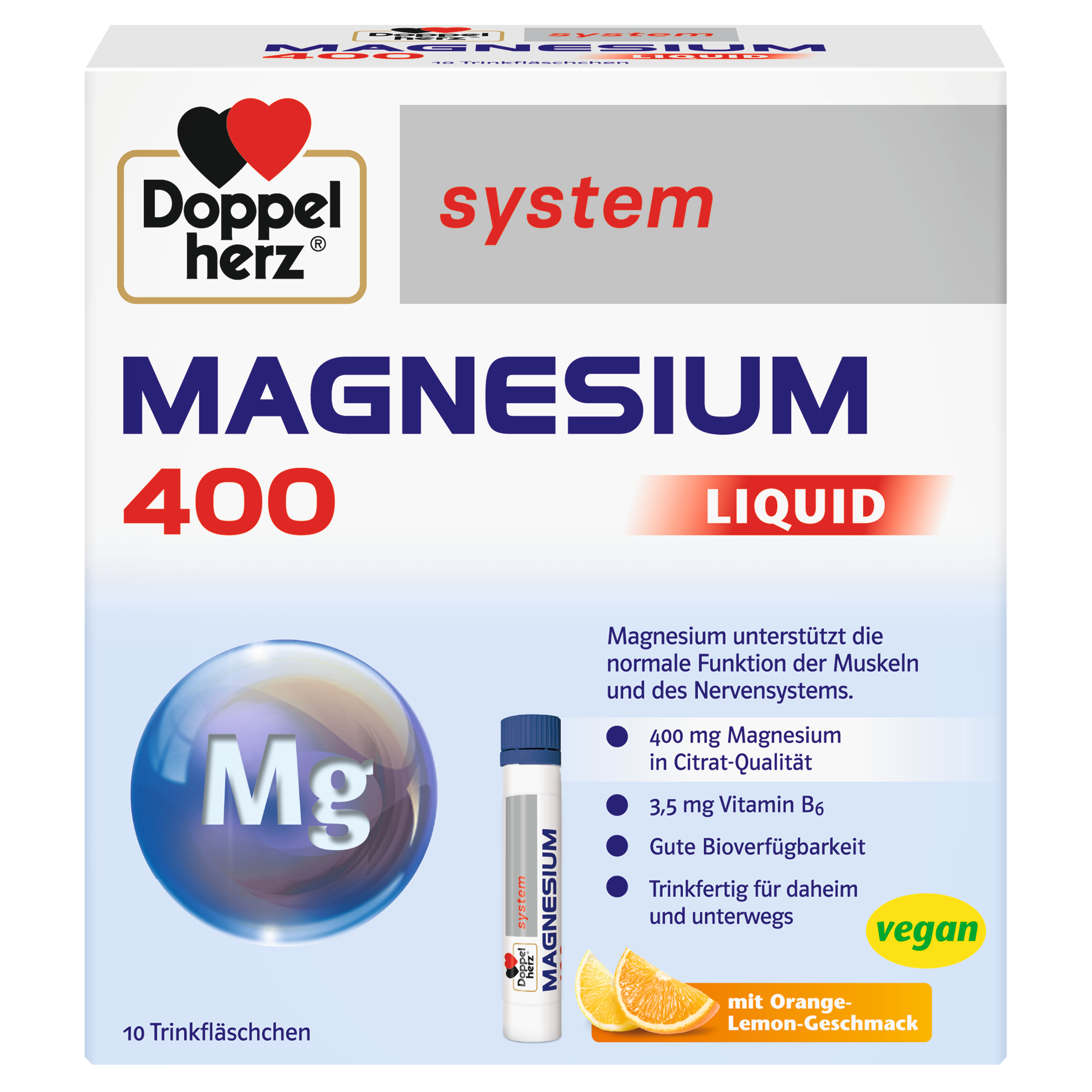 DOPPELHERZ Magnesium 400 Liquid system Trinkamp. DOPPELHERZ Magnesium 400 Liquid system Trinkamp.