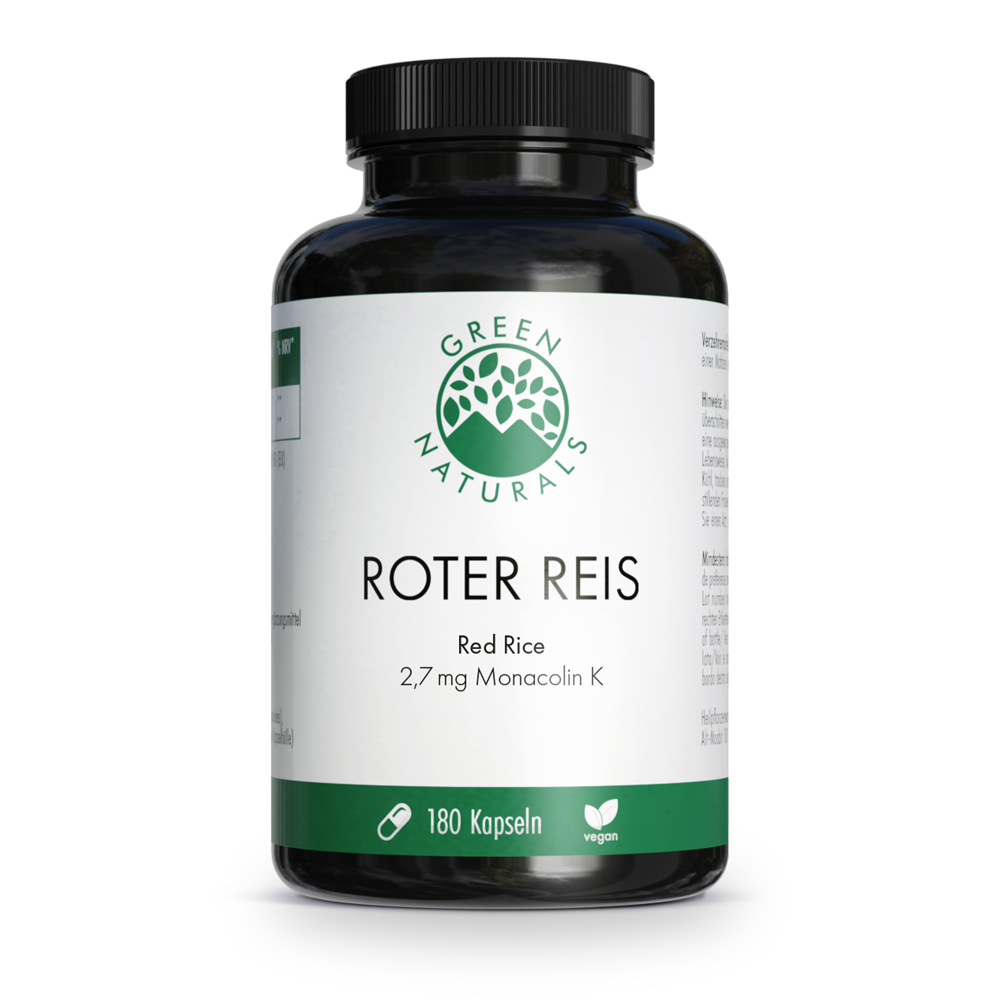 GREEN NATURALS roter Reis Monacolin K vegan Kaps. GREEN NATURALS roter Reis Monacolin K vegan Kaps.