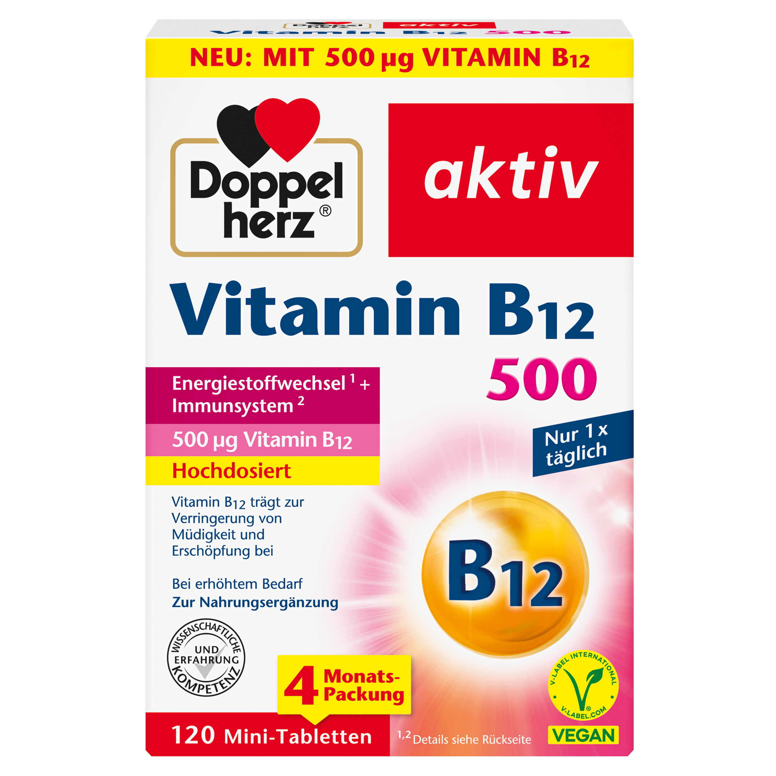 DOPPELHERZ Vitamin B12 500 Tabletten DOPPELHERZ Vitamin B12 500 Tabletten