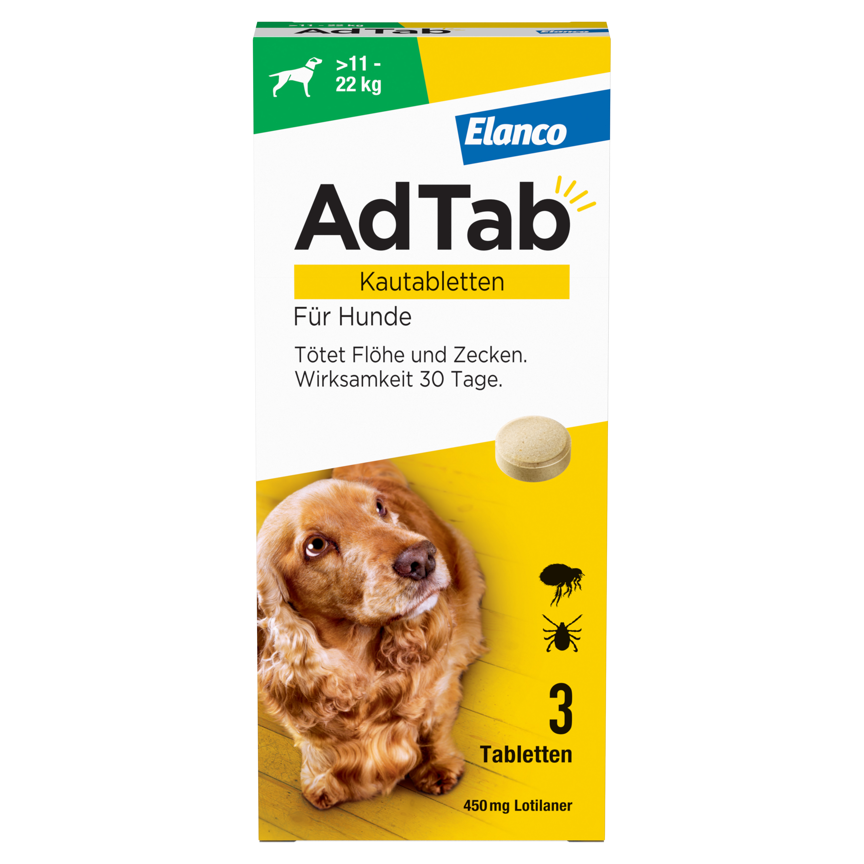 ADTAB 450 mg Kautabletten für Hunde >11-22 kg ADTAB 450 mg Kautabletten für Hunde >11-22 kg