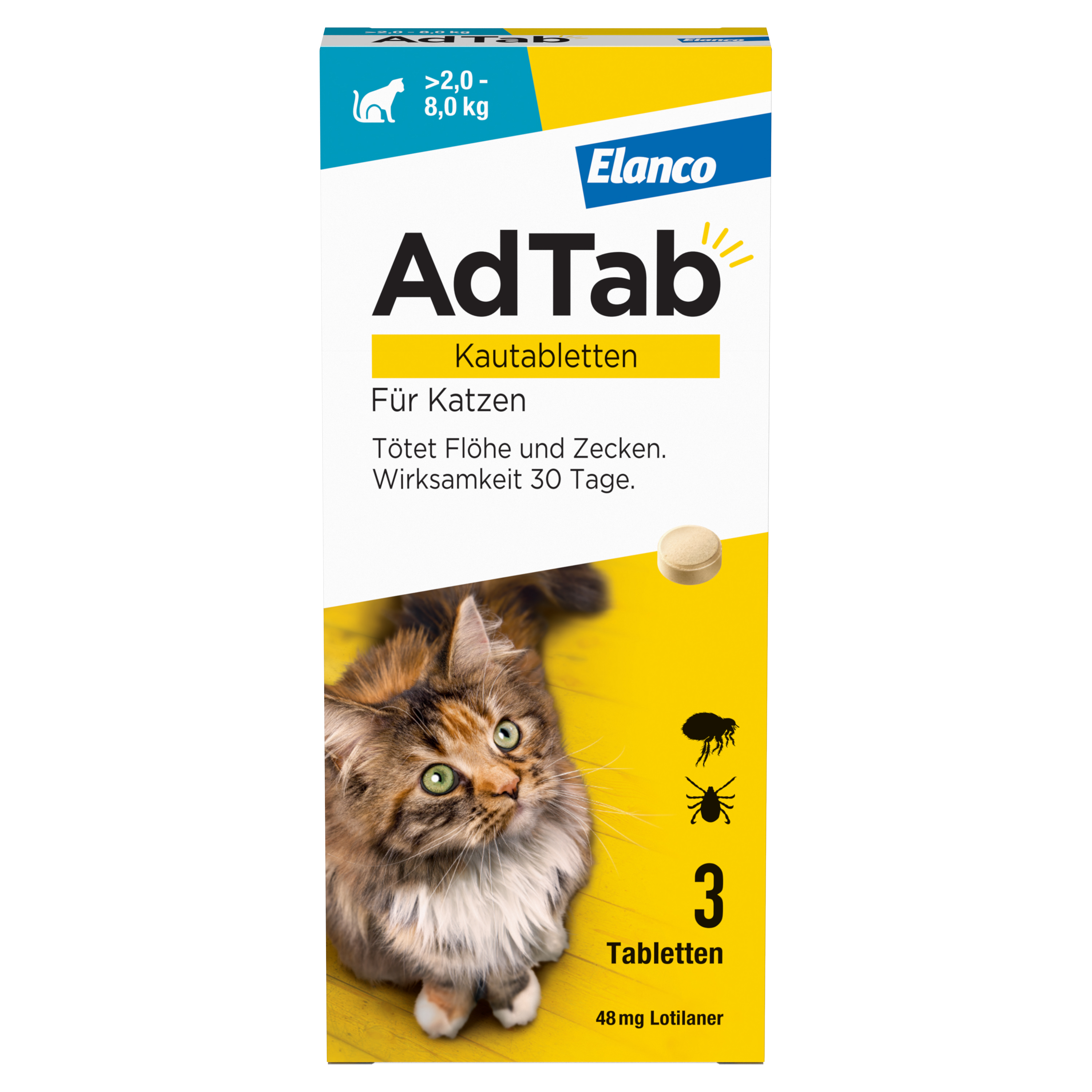 ADTAB 48 mg Kautabletten für Katzen >2-8 kg ADTAB 48 mg Kautabletten für Katzen >2-8 kg