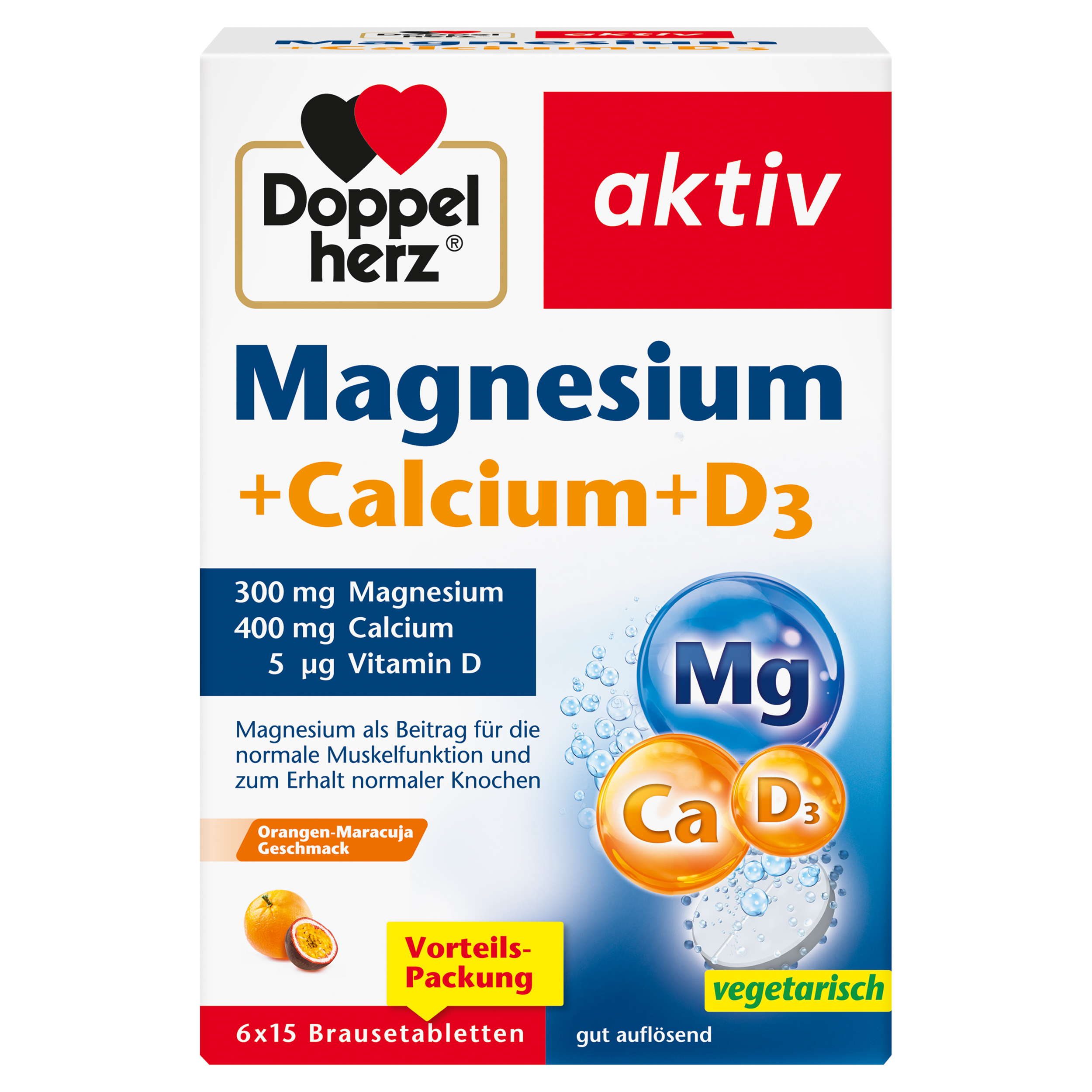 DOPPELHERZ Magnesium+Calcium+D3 Brausetabletten DOPPELHERZ Magnesium+Calcium+D3 Brausetabletten