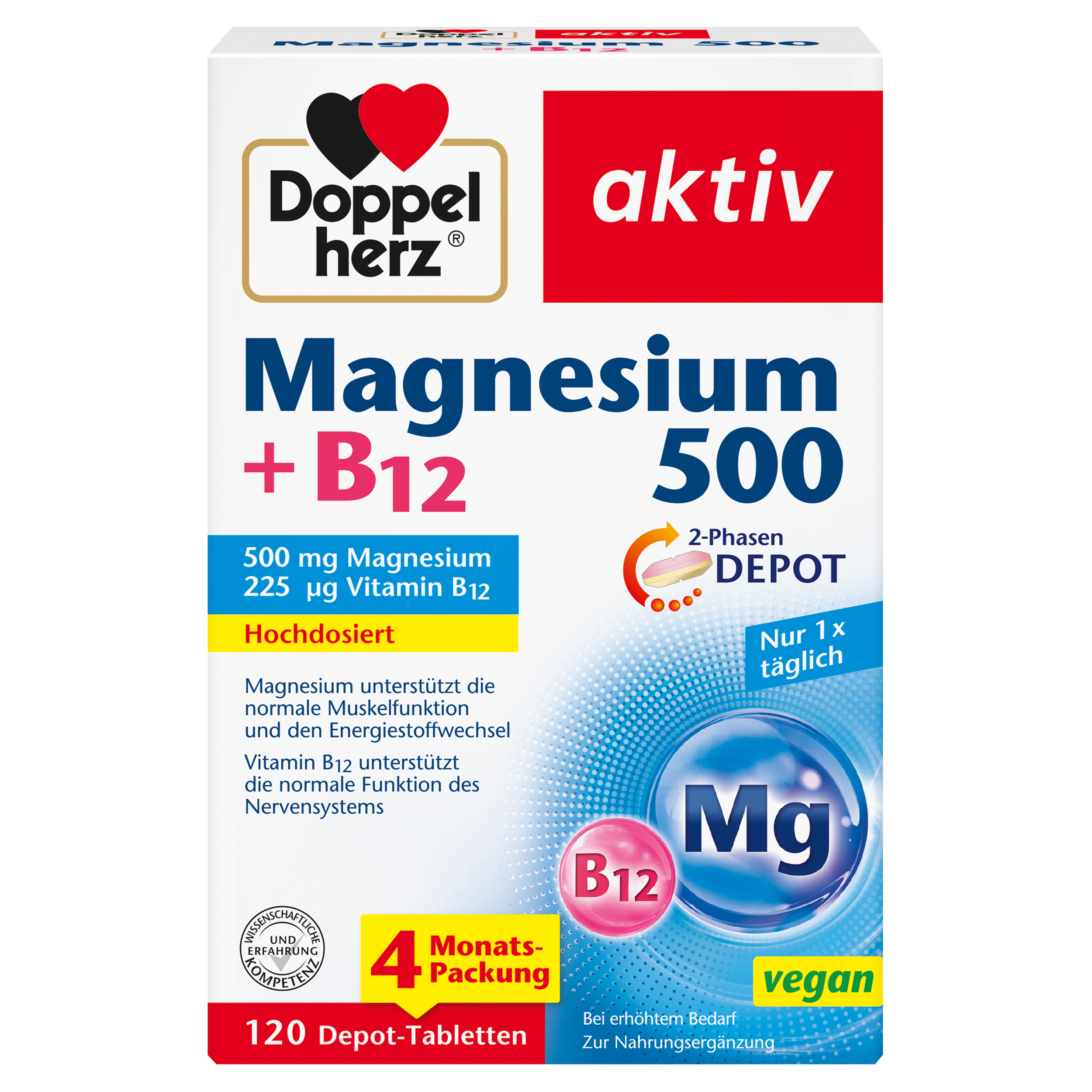 DOPPELHERZ Magnesium 500+B12 2-Phasen Depot Tabl. DOPPELHERZ Magnesium 500+B12 2-Phasen Depot Tabl.