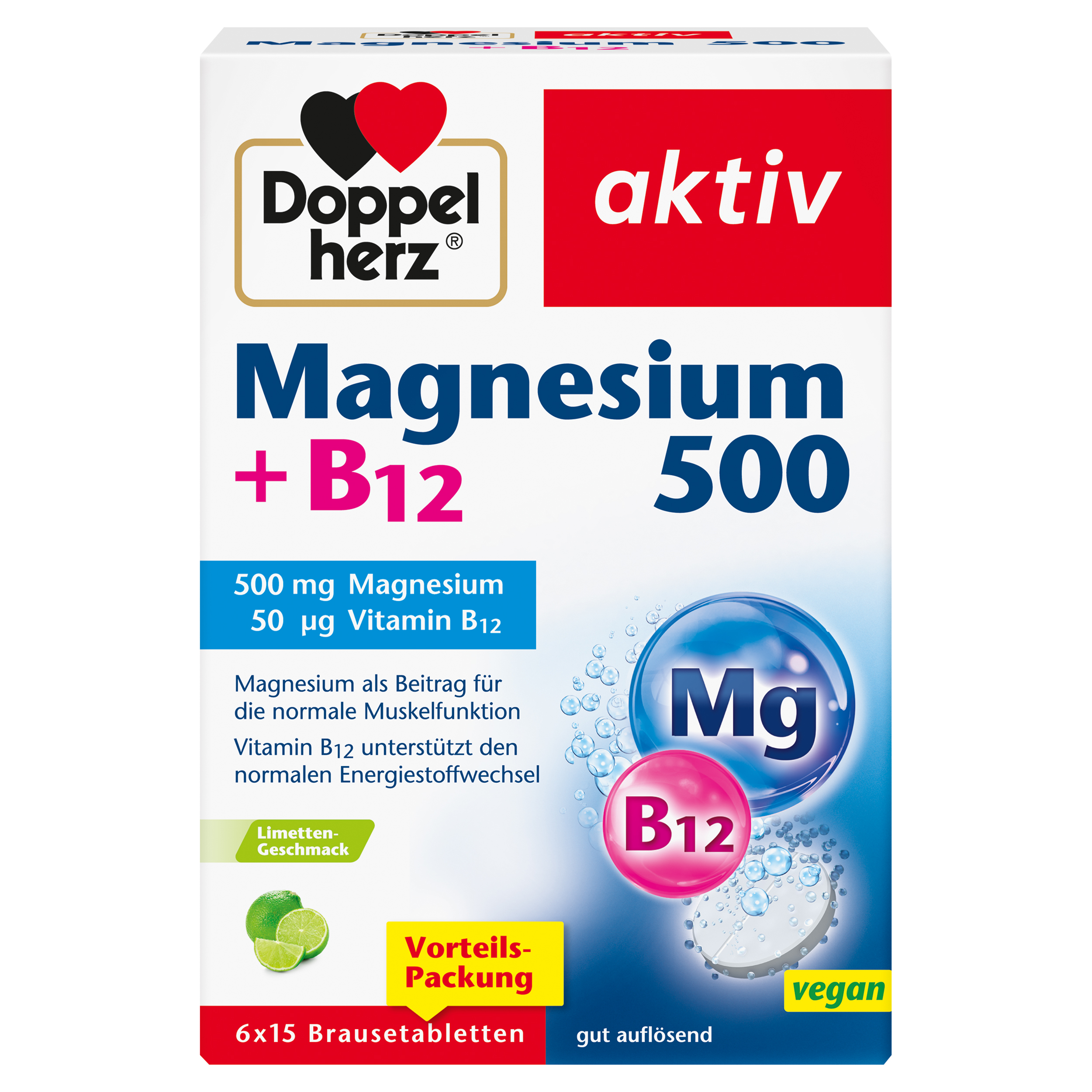 DOPPELHERZ Magnesium 500+B12 Brausetabletten DOPPELHERZ Magnesium 500+B12 Brausetabletten